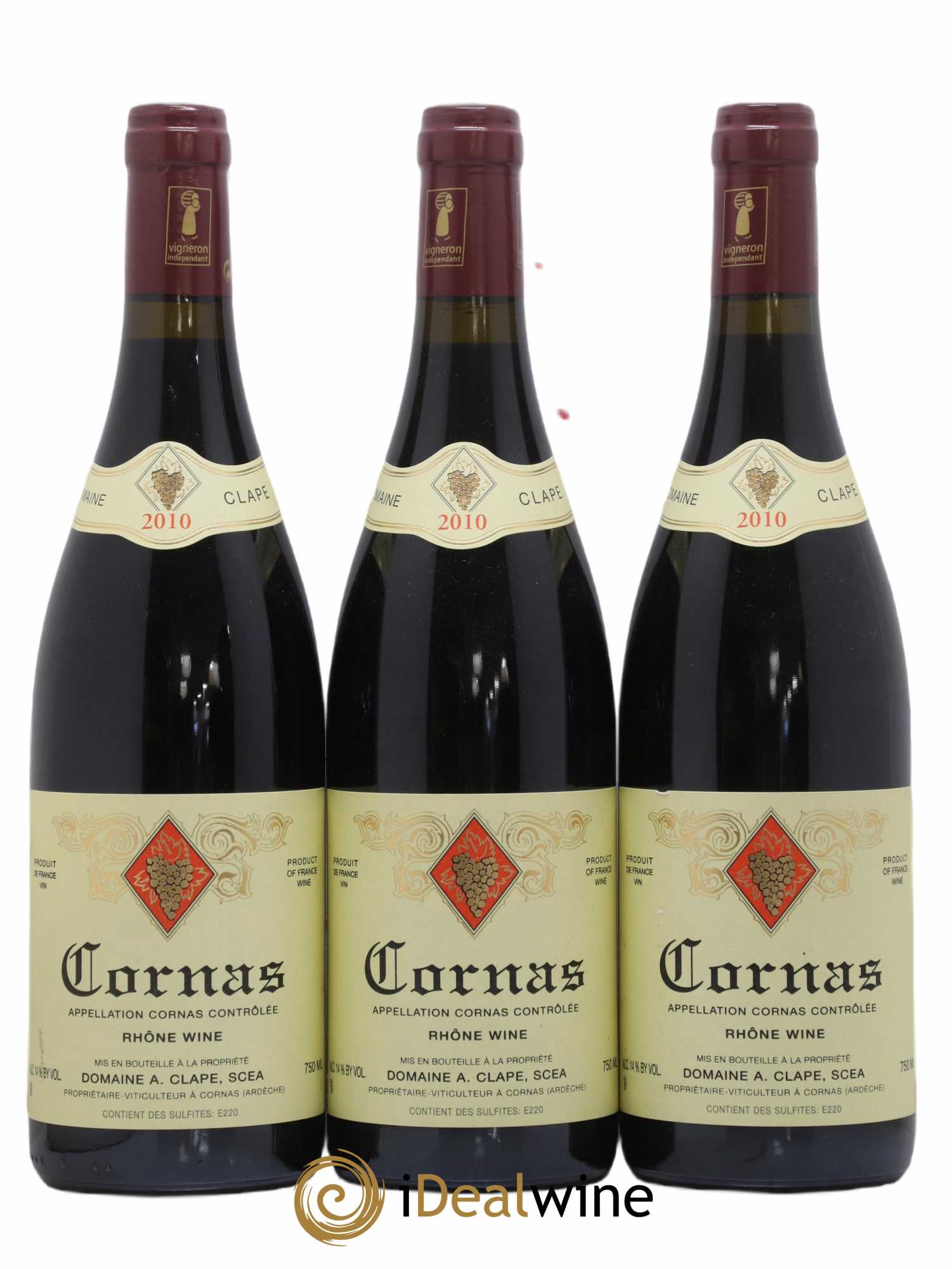 Cornas Auguste Clape 2010 - Lot of 3 bottles - 0