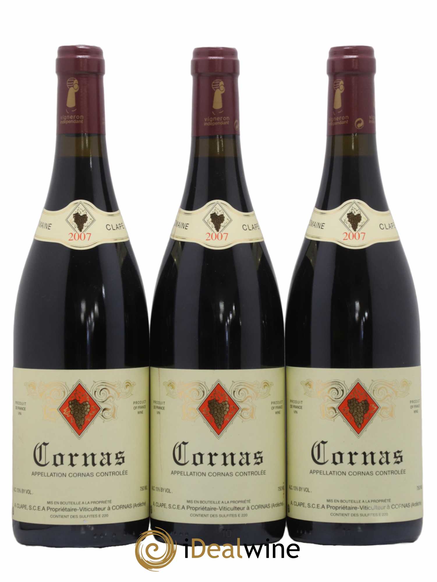 Cornas Auguste Clape 2007 - Lot de 3 bouteilles - 0
