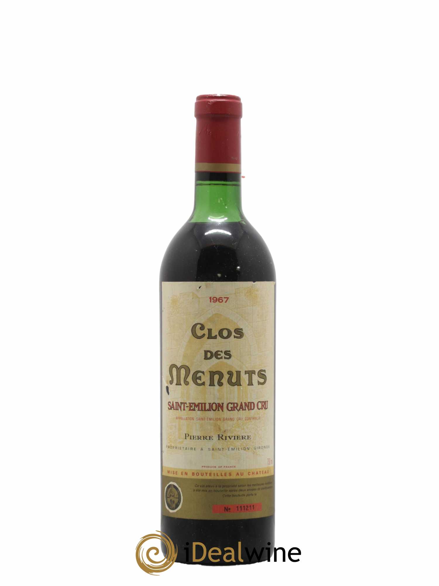 Saint-Émilion Grand Cru Clos des Menuts 1967 - Lot de 1 bouteille - 0