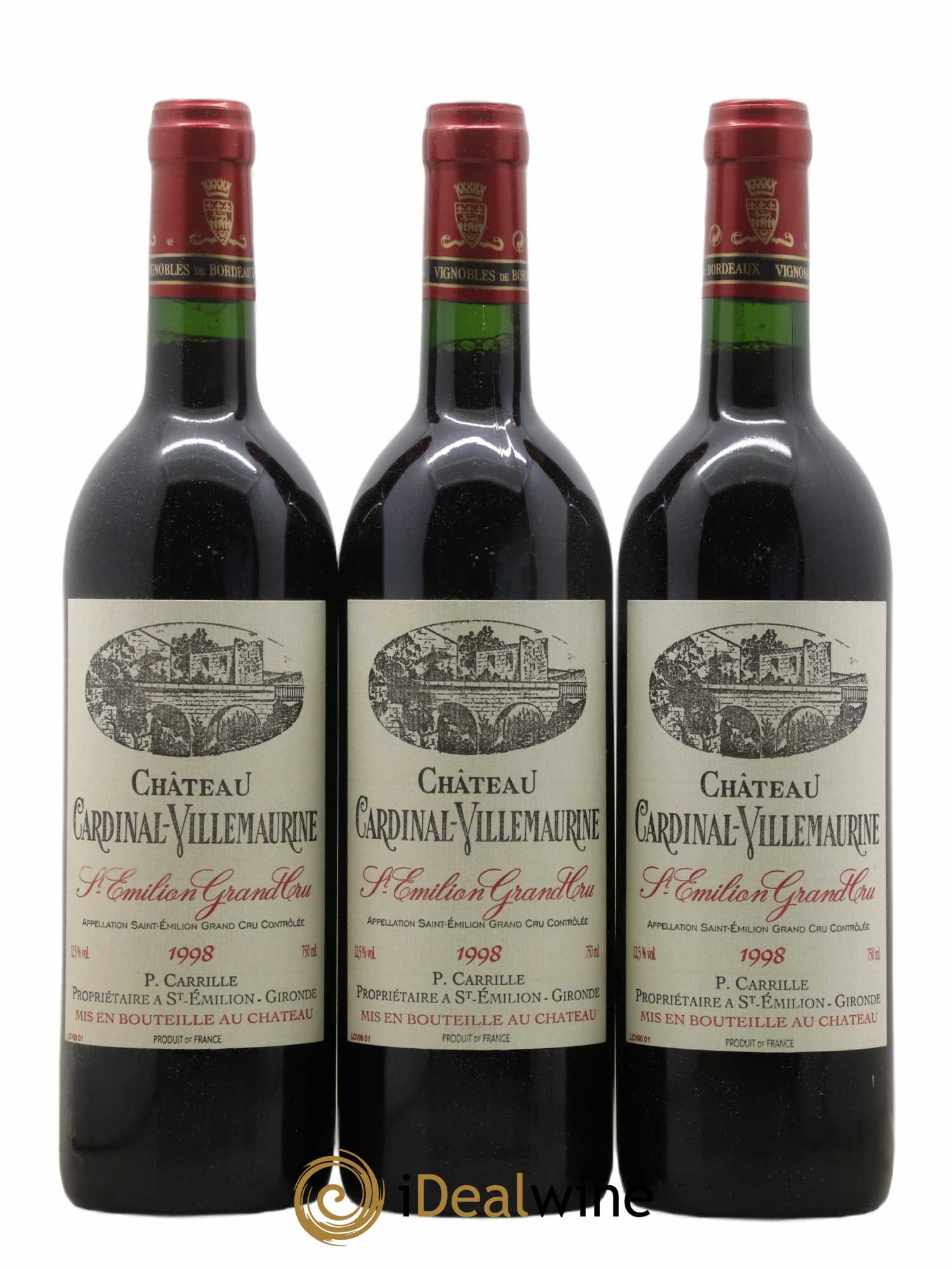 Saint-Émilion Grand Cru Château Cardinal Villemarine 1998 - Lot de 6 bouteilles - 2