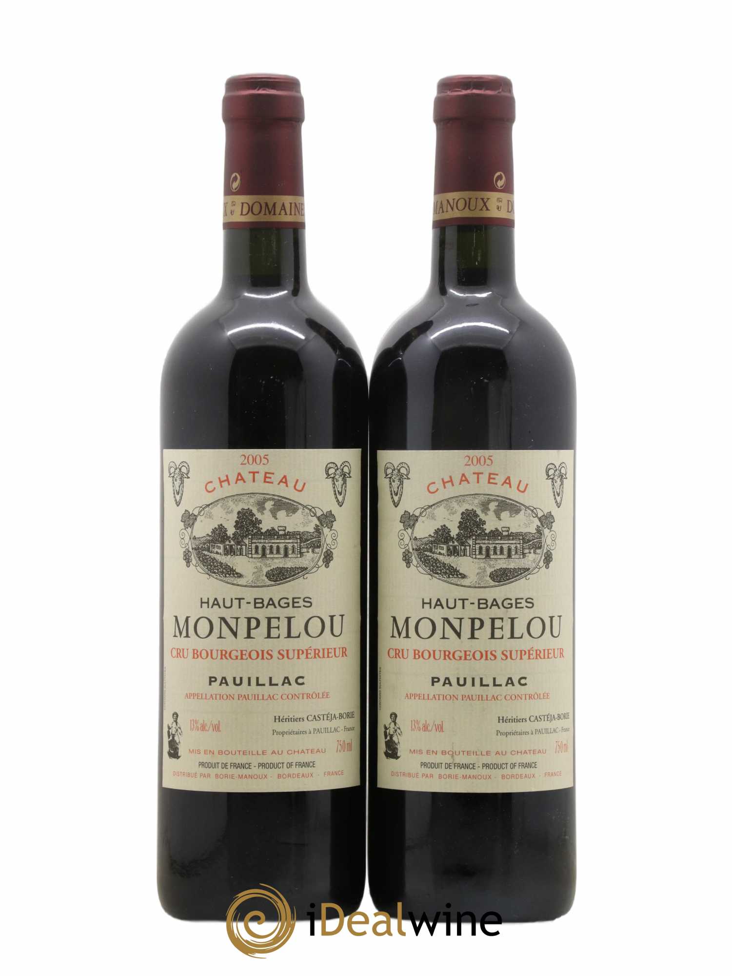 Château Haut Bages Monpelou Cru Bourgeois 2005 - Lot de 2 bouteilles - 0