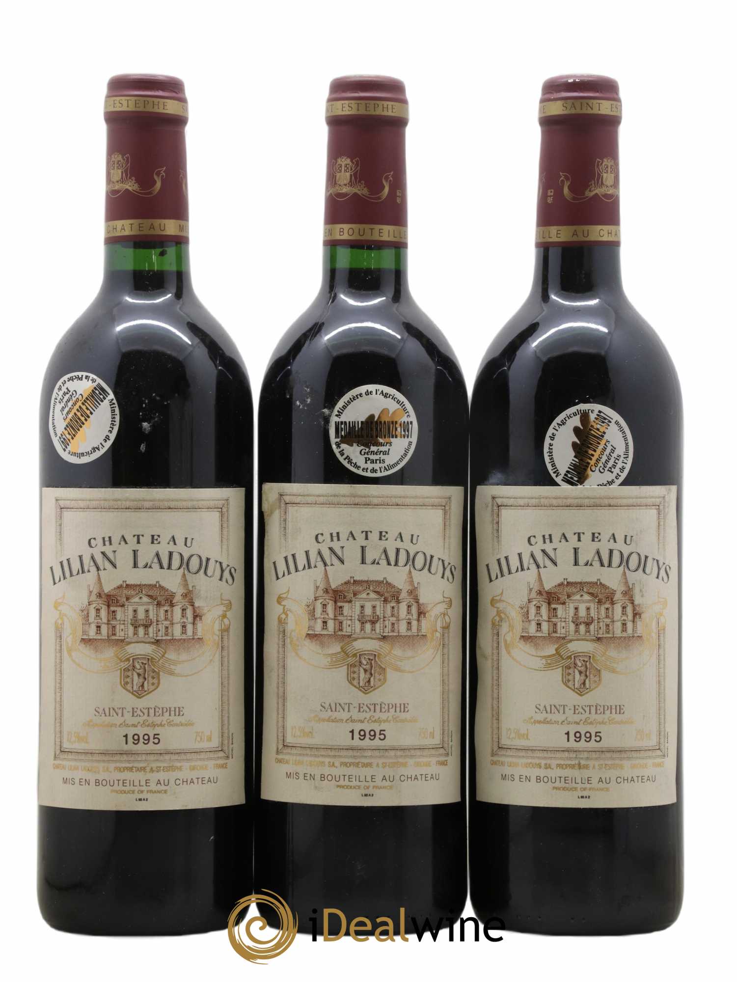 Château Lilian Ladouys Cru Bourgeois 1995 - Lot de 3 bouteilles - 0