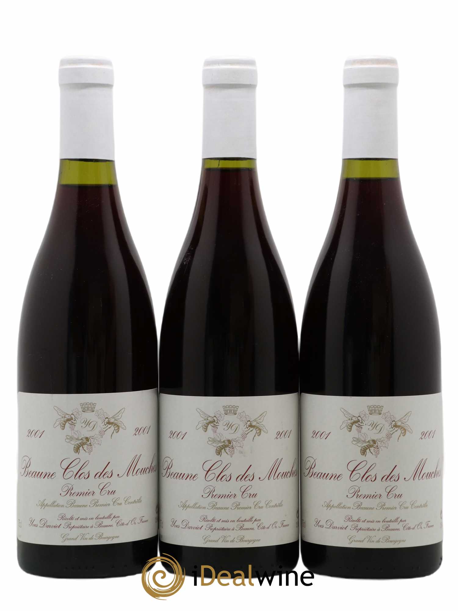 Beaune 1er Cru 1er Cru Clos des Mouches Yves Darviot 2001 - Lot de 3 bouteilles - 0