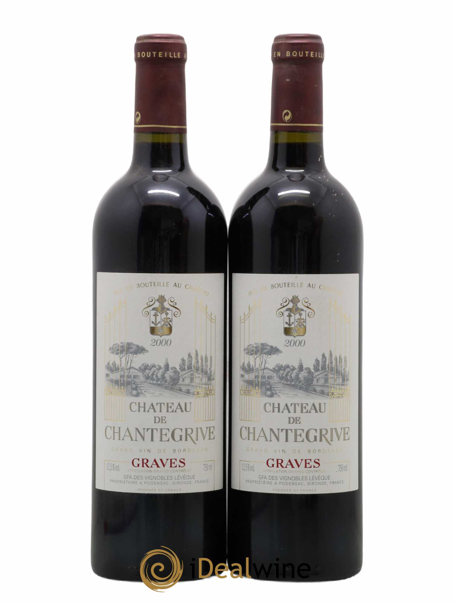 Château de Chantegrive 2000 - Lot de 2 bouteilles - 0