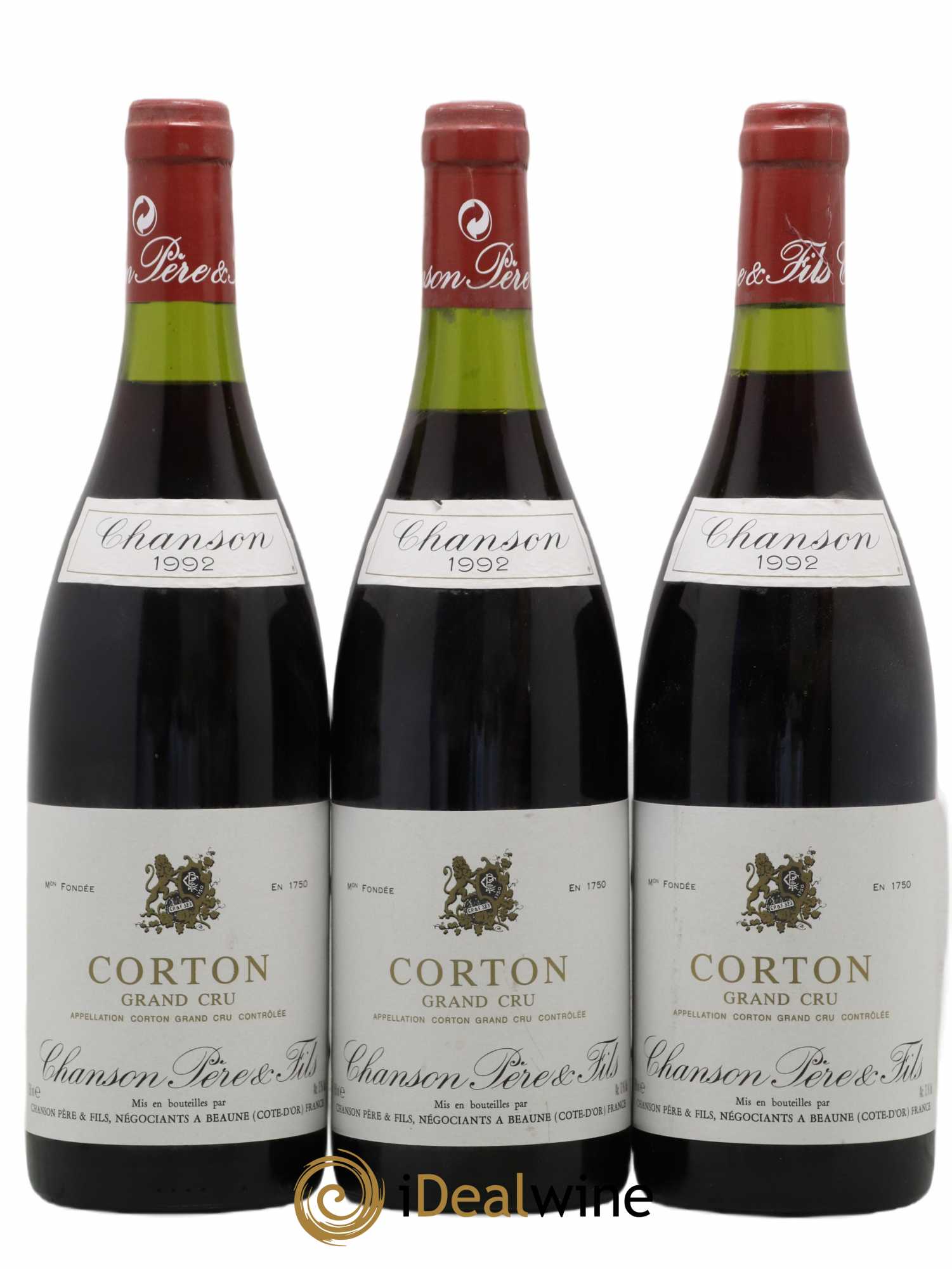 Corton Grand Cru Chanson 1992 - Lot de 3 bouteilles - 0