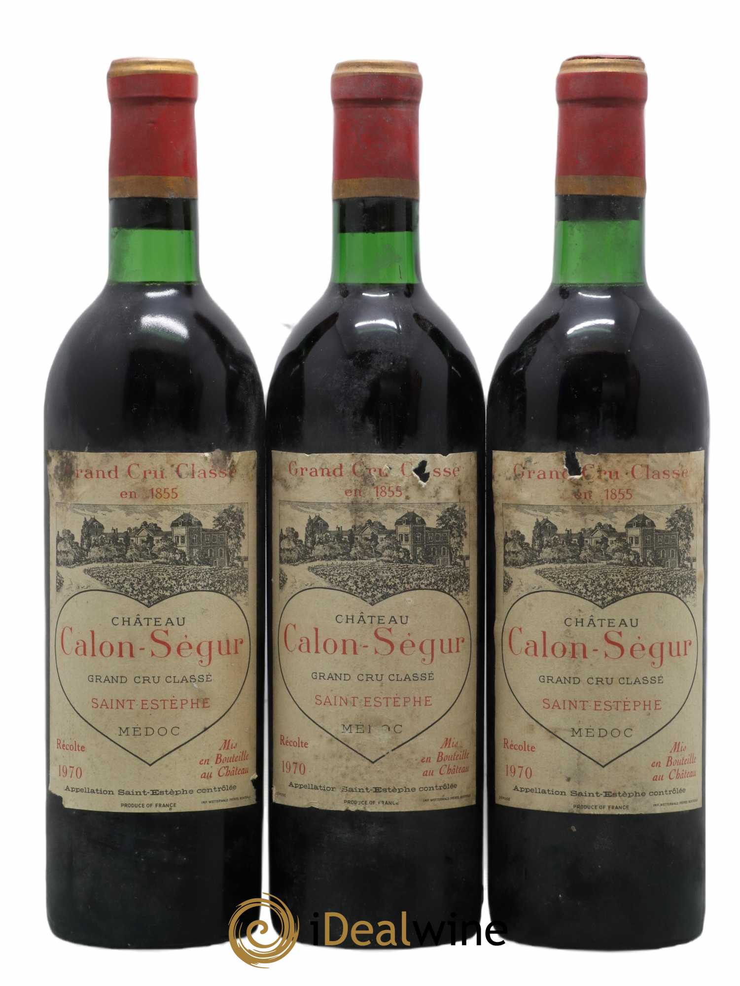 Château Calon Ségur 3ème Grand Cru Classé 1970 - Lot de 3 bouteilles - 0