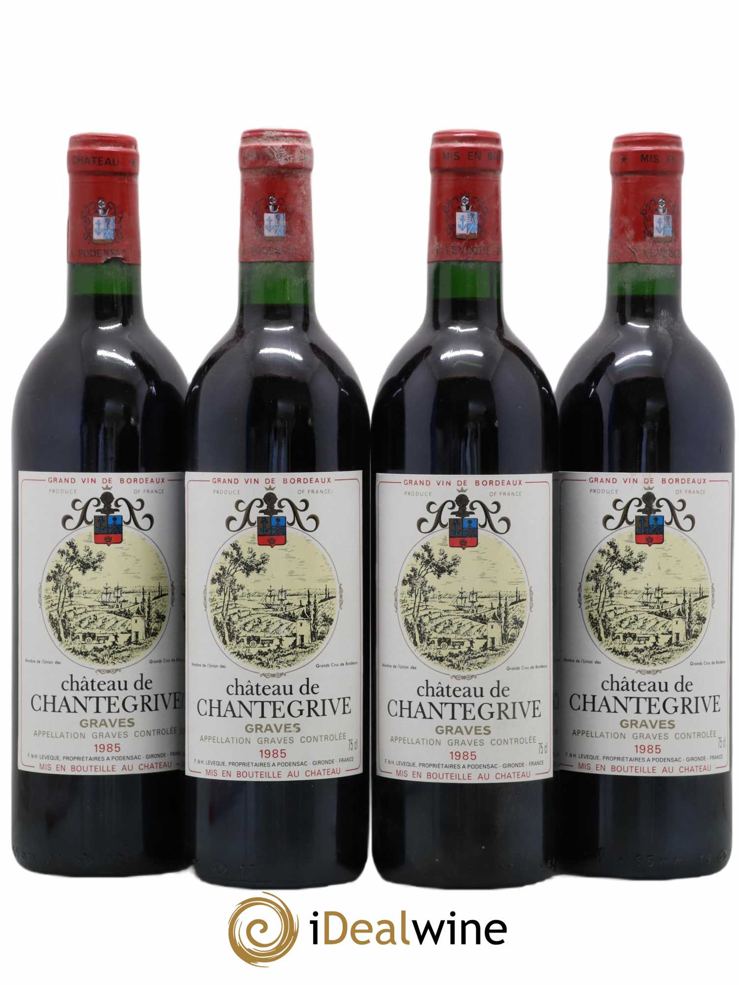 Château de Chantegrive (sans prix de réserve) 1985 - Lot de 4 bouteilles - 0