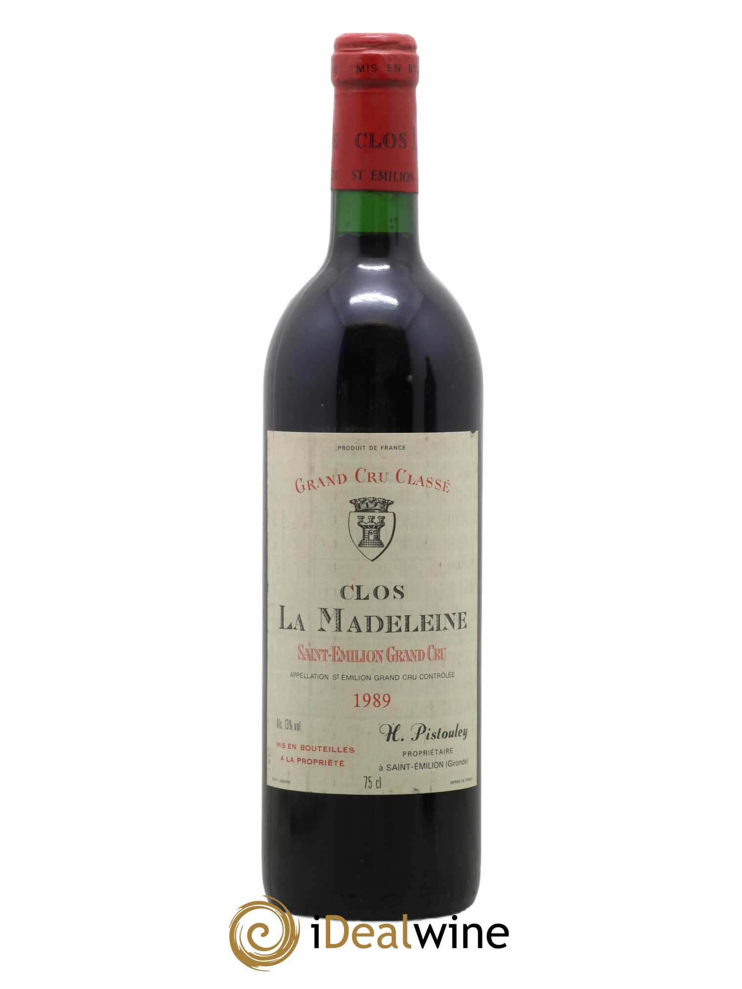 Clos la Madeleine Grand Cru Classé 1989 - Lot de 1 bouteille - 0
