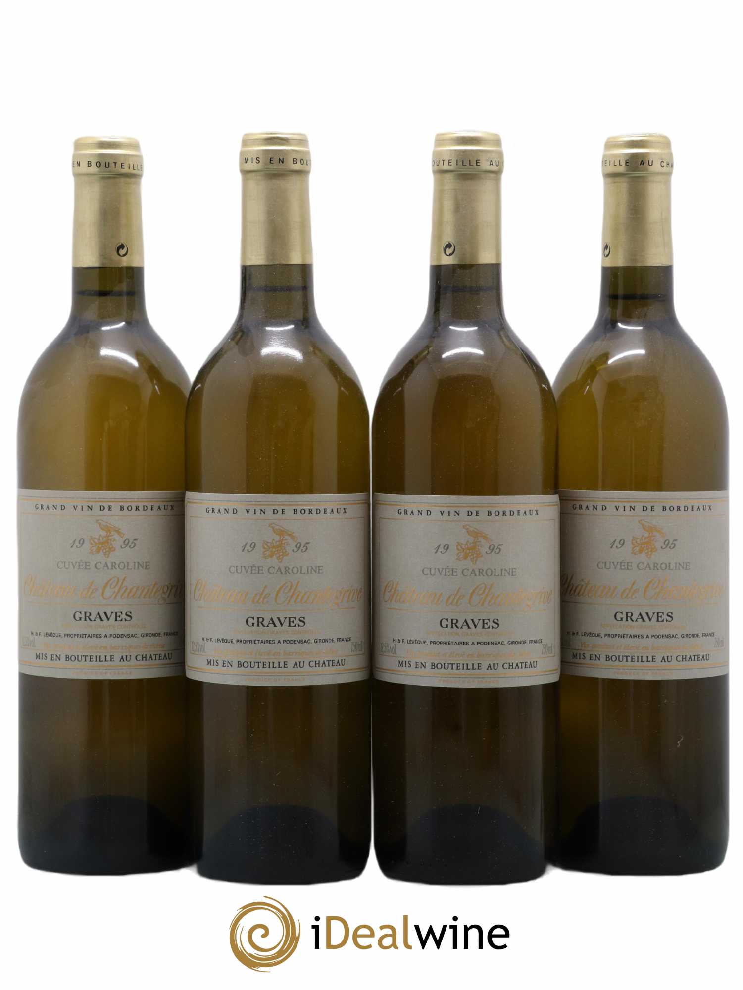 Château de Chantegrive Cuvée Caroline (sans prix de réserve) 1995 - Lot de 4 bouteilles - 0