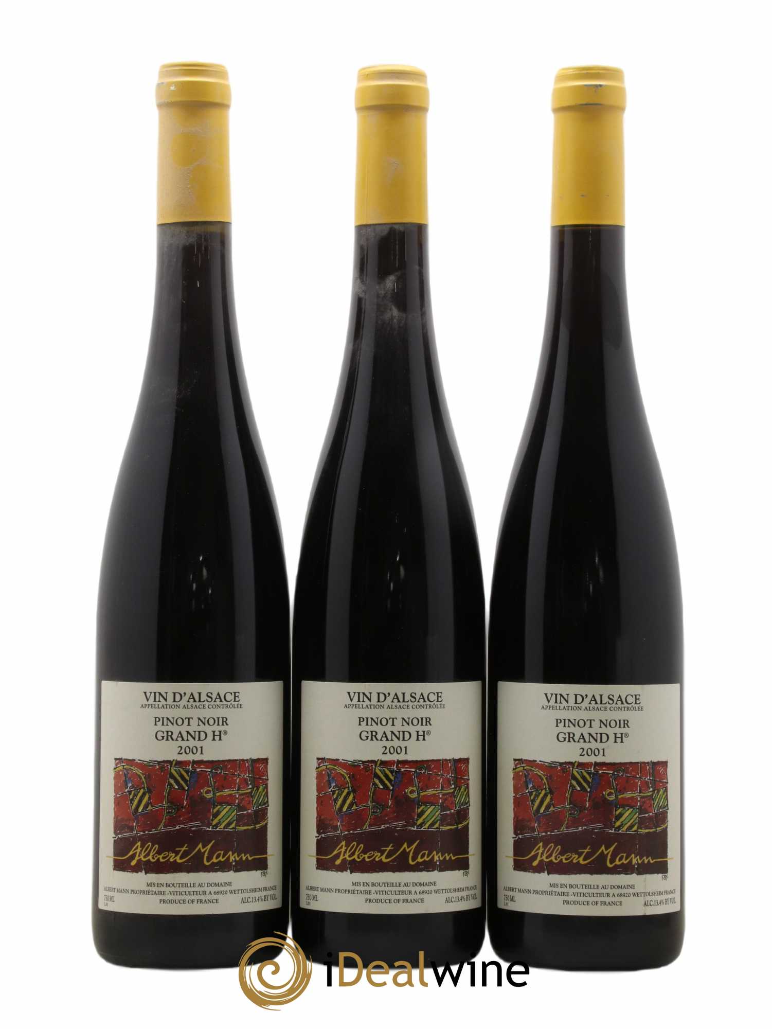 Alsace Pinot Noir Grand Cru Hengst Grand H Albert Mann 2001 - Lot de 3 bouteilles - 0