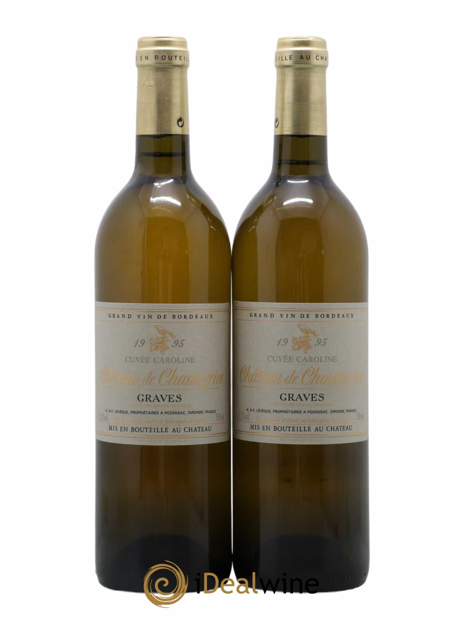 Château de Chantegrive Cuvée Caroline (senza prezzo di riserva) 1995 - Lotto di 2 bottiglie - 0