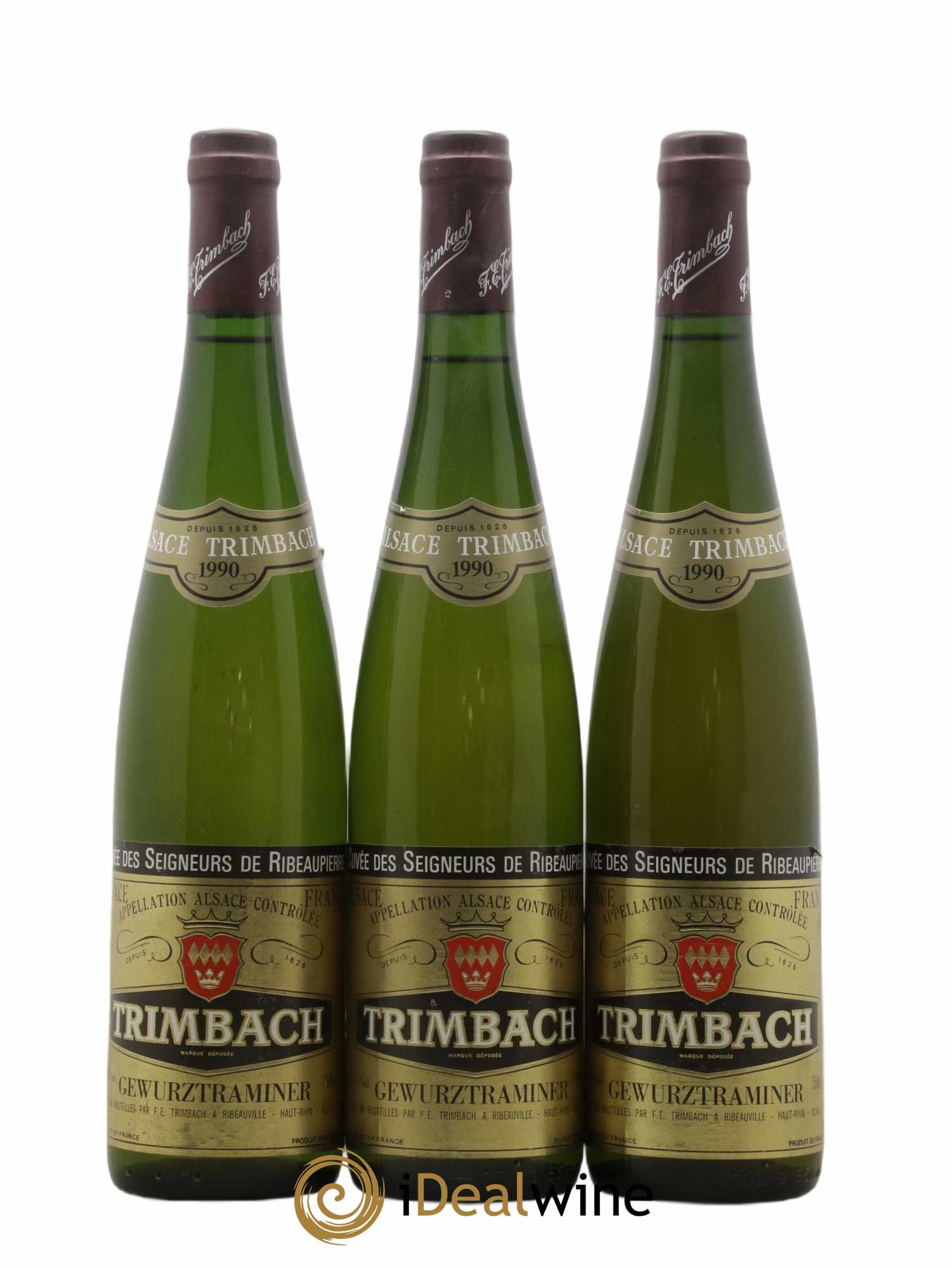 Alsace Gewurztraminer Seigneurs de Ribeaupierre Trimbach (Domaine) 1990 - Lot de 3 bouteilles - 0