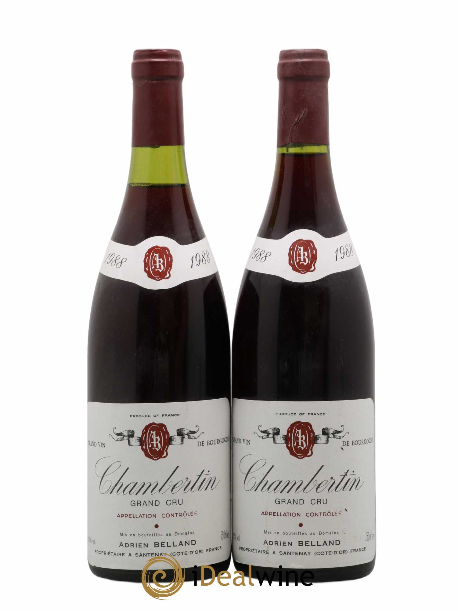 Chambertin Grand Cru Domaine Adrien Belland 1988 - Lot de 2 bouteilles - 0