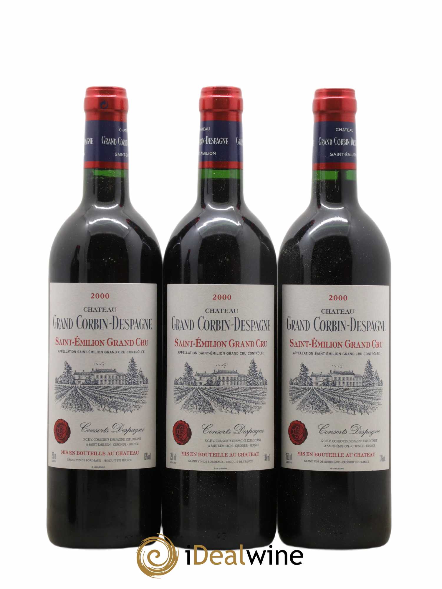 Château Grand Corbin Despagne Grand Cru Classé 2000 - Lot de 12 bouteilles - 1