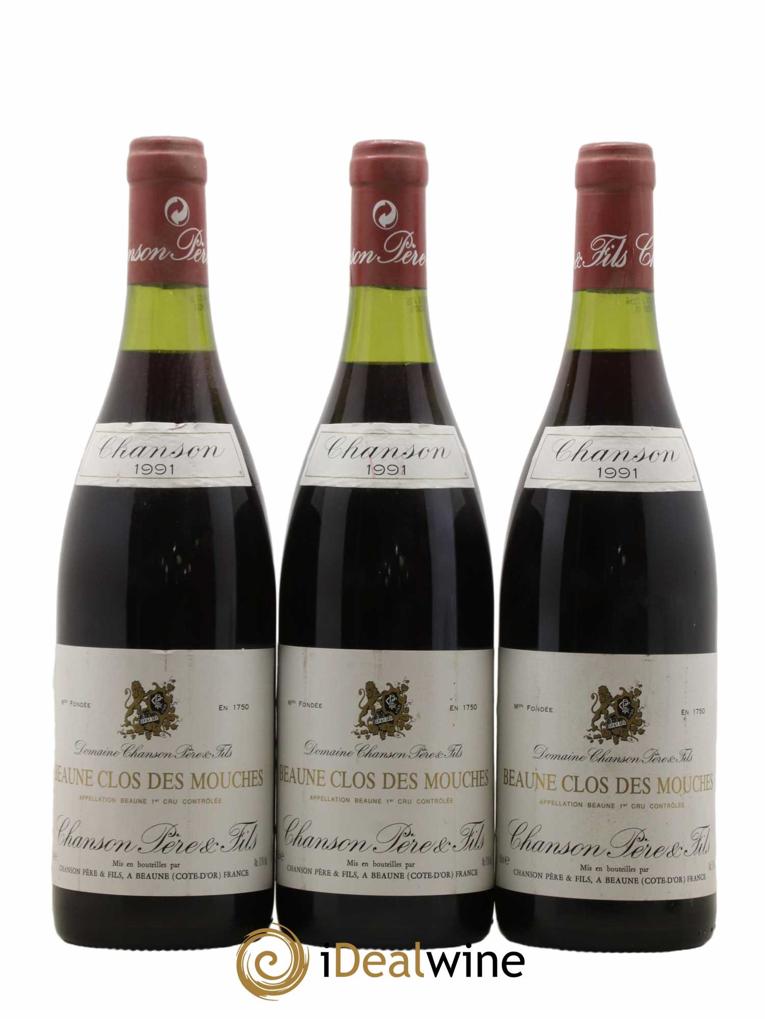 Beaune 1er Cru Clos des Mouches Chanson (Domaine) (sans prix de réserve) 1991 - Lot de 3 bouteilles - 0