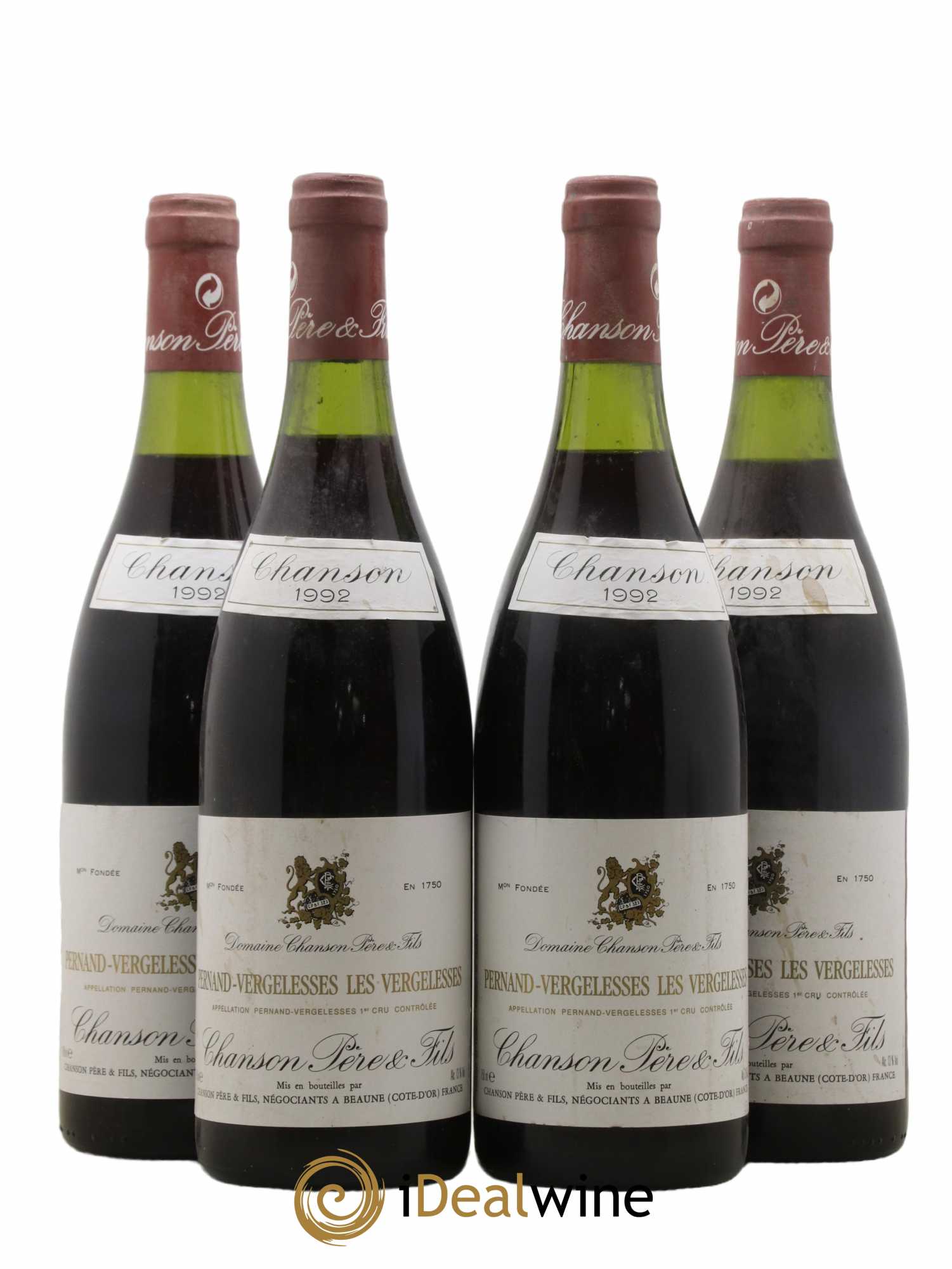 Pernand-Vergelesses 1er Cru Les Vergelesses Chanson (Domaine) 1992 - Lot de 4 bouteilles - 0