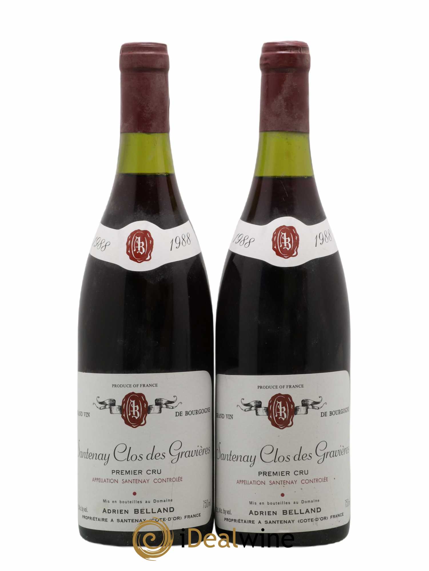 Santenay 1er Cru Clos Des Gravieres Adrien Belland (sans prix de réserve) 1988 - Lot de 2 bouteilles - 0