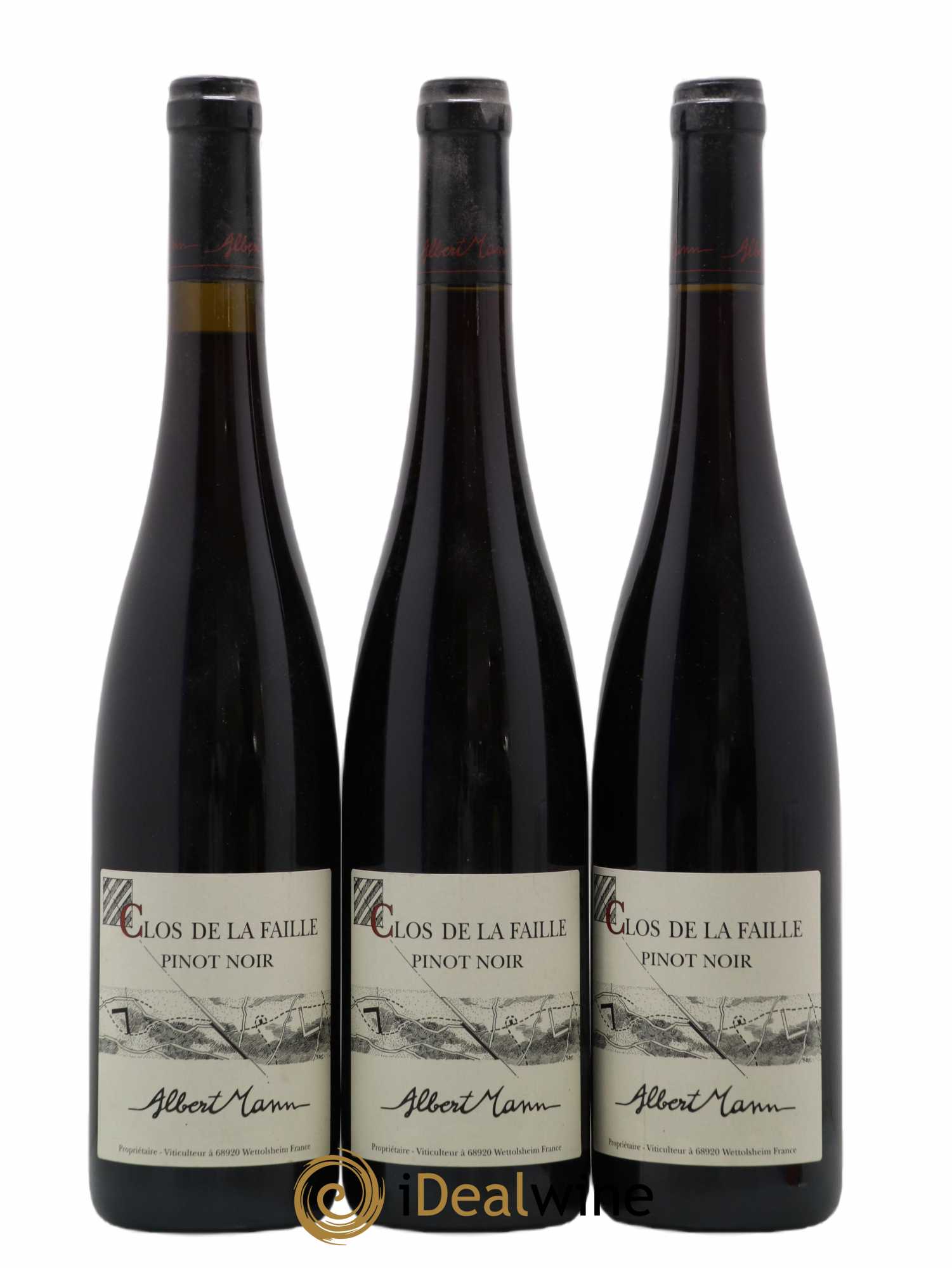 Alsace Pinot Noir Clos de la Faille Albert Mann 2001 - Lot de 3 bouteilles - 0