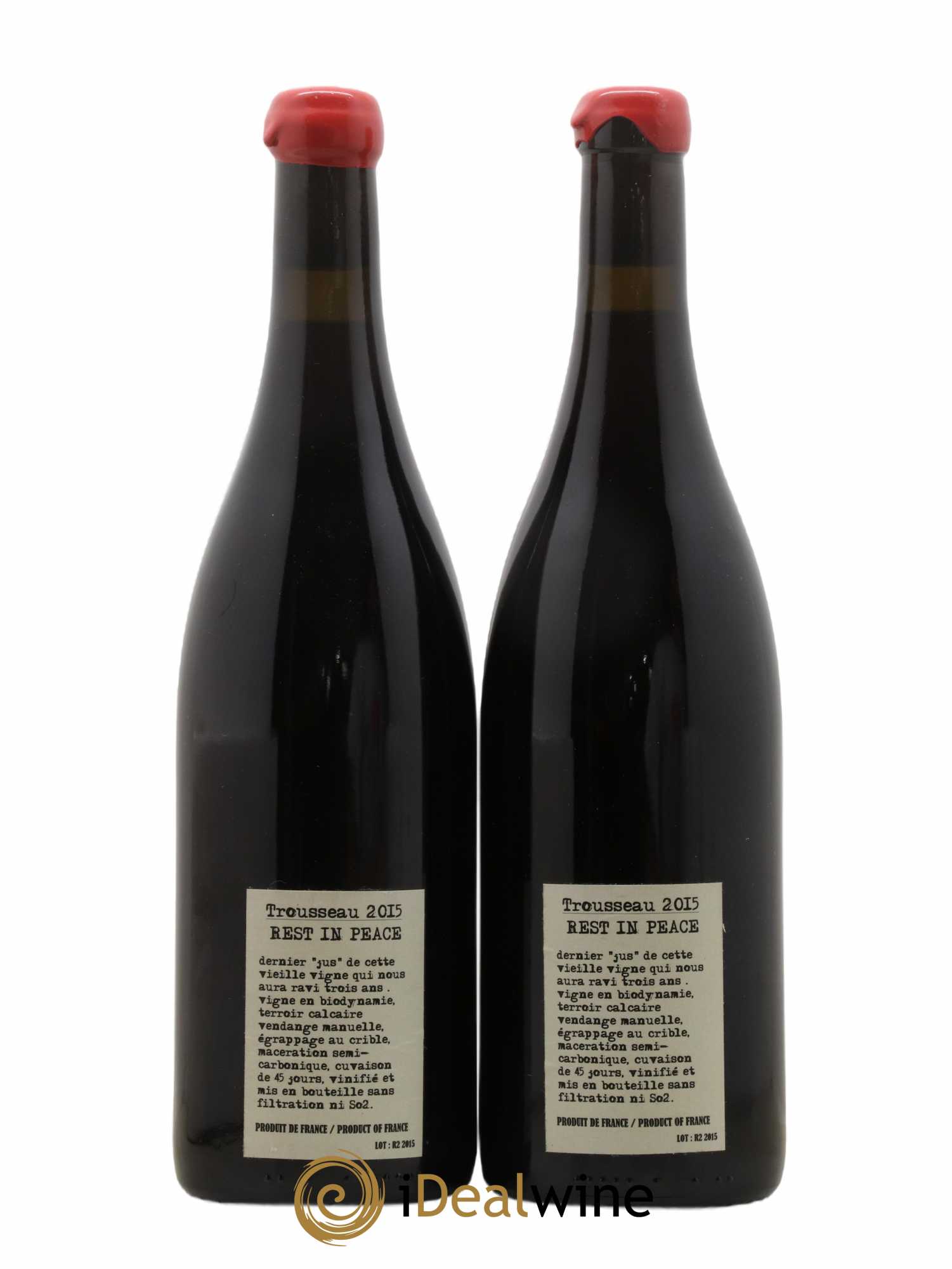 Arbois Trousseau Rest in Peace Houillon Bruyere 2015 - Lot de 2 bouteilles - 1