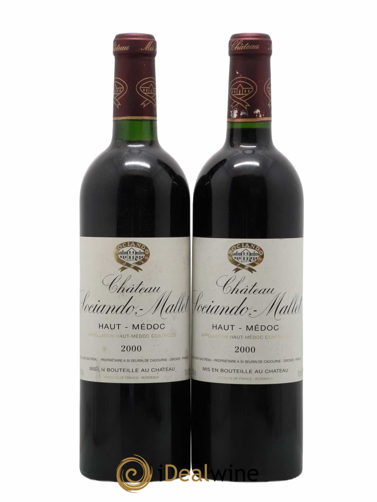 Château Sociando Mallet 2000 - Lot de 2 bouteilles - 0