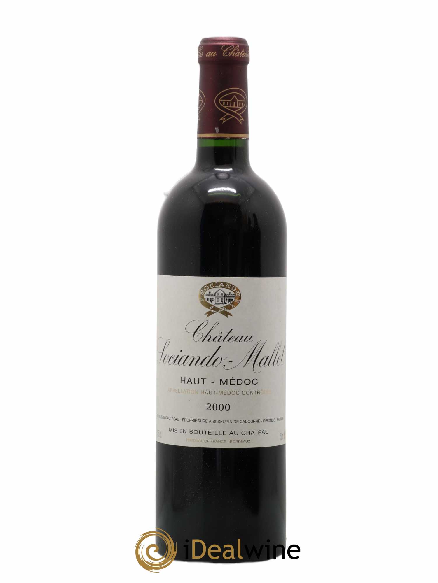 Château Sociando Mallet 2000 - Lot de 1 bouteille - 0