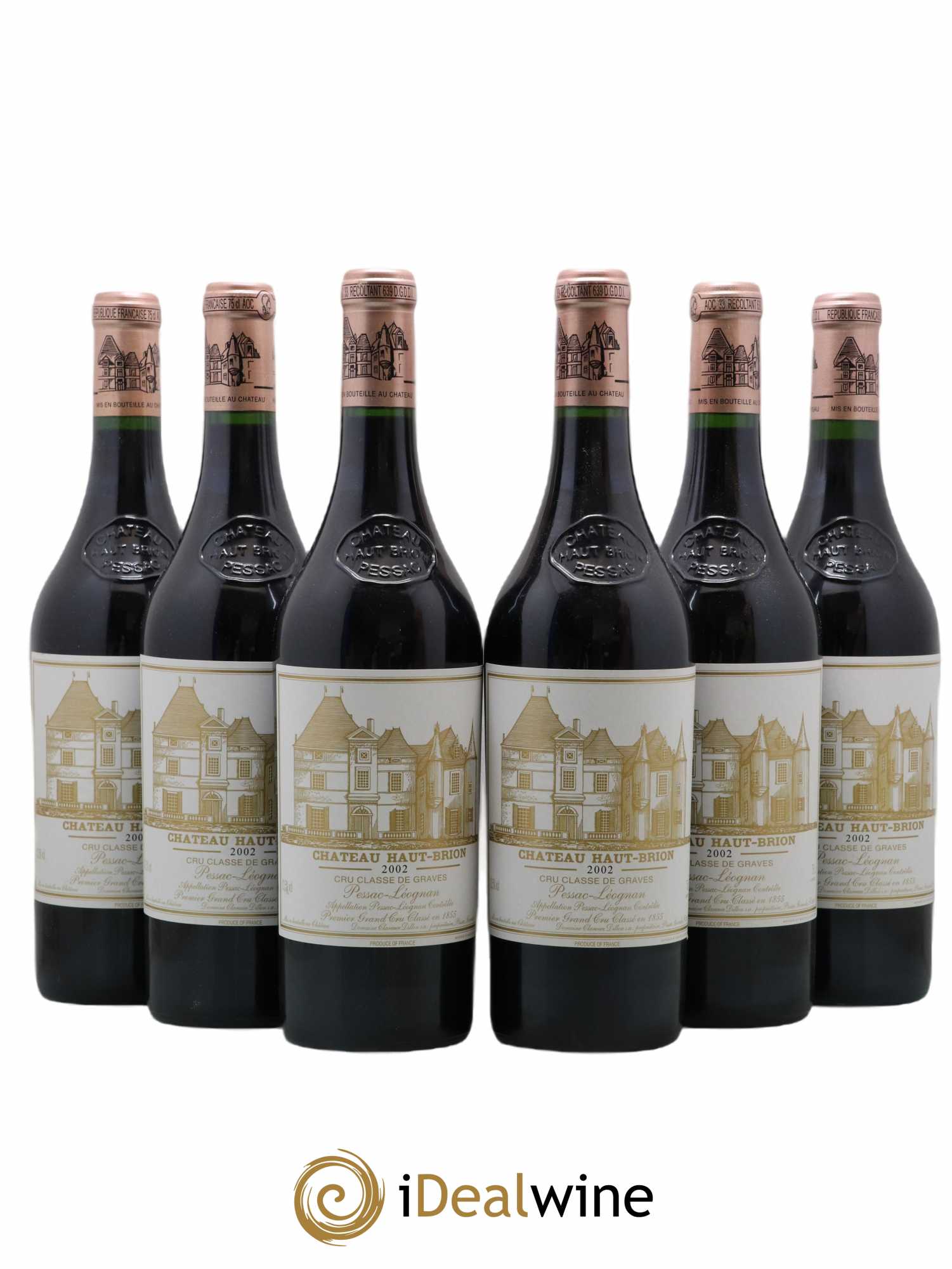 Château Haut Brion 1er Grand Cru Classé 2002 - Lot de 6 bouteilles - 0