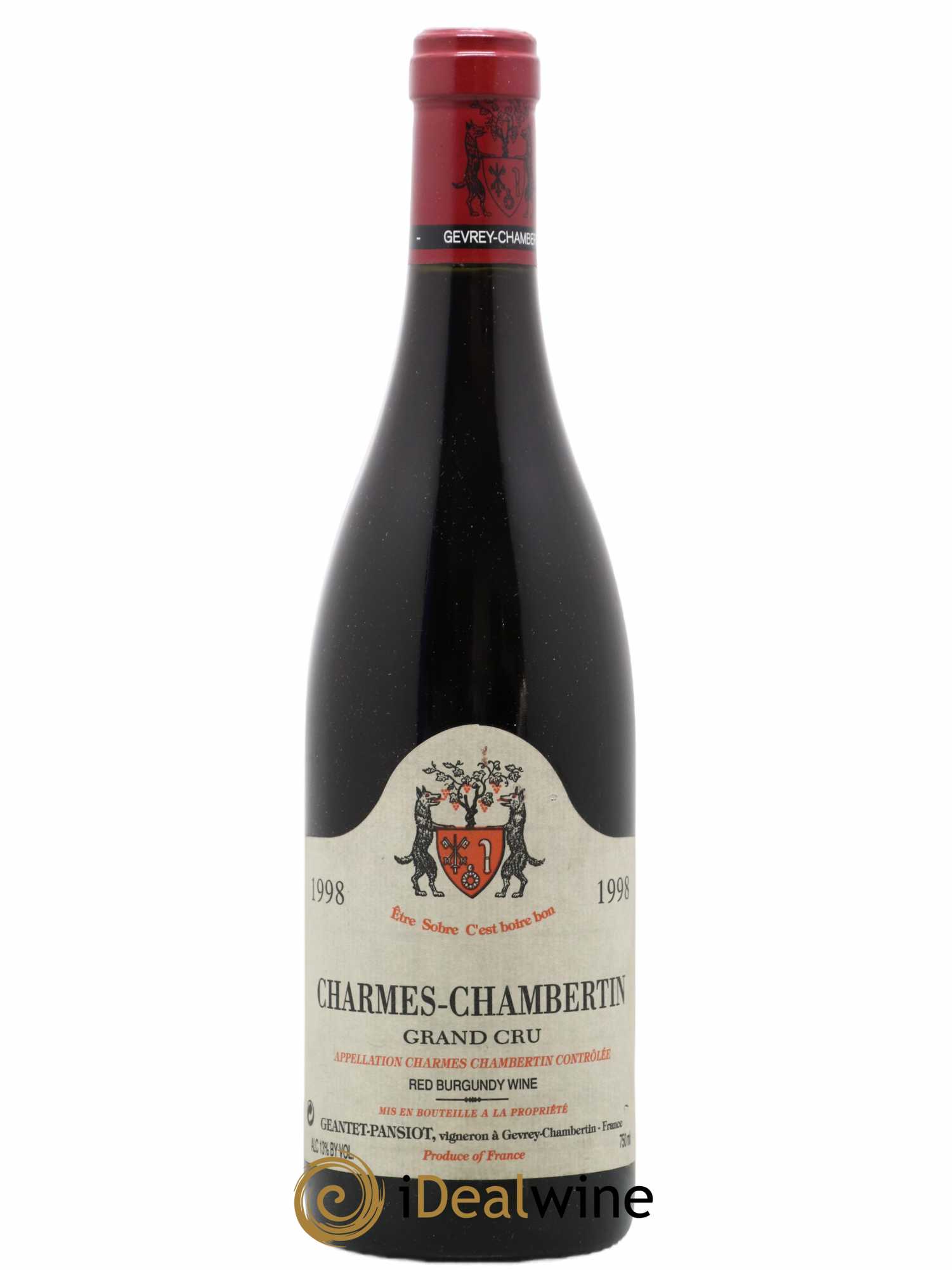 Charmes-Chambertin Grand Cru Geantet-Pansiot 1998 - Lot de 1 bouteille - 0