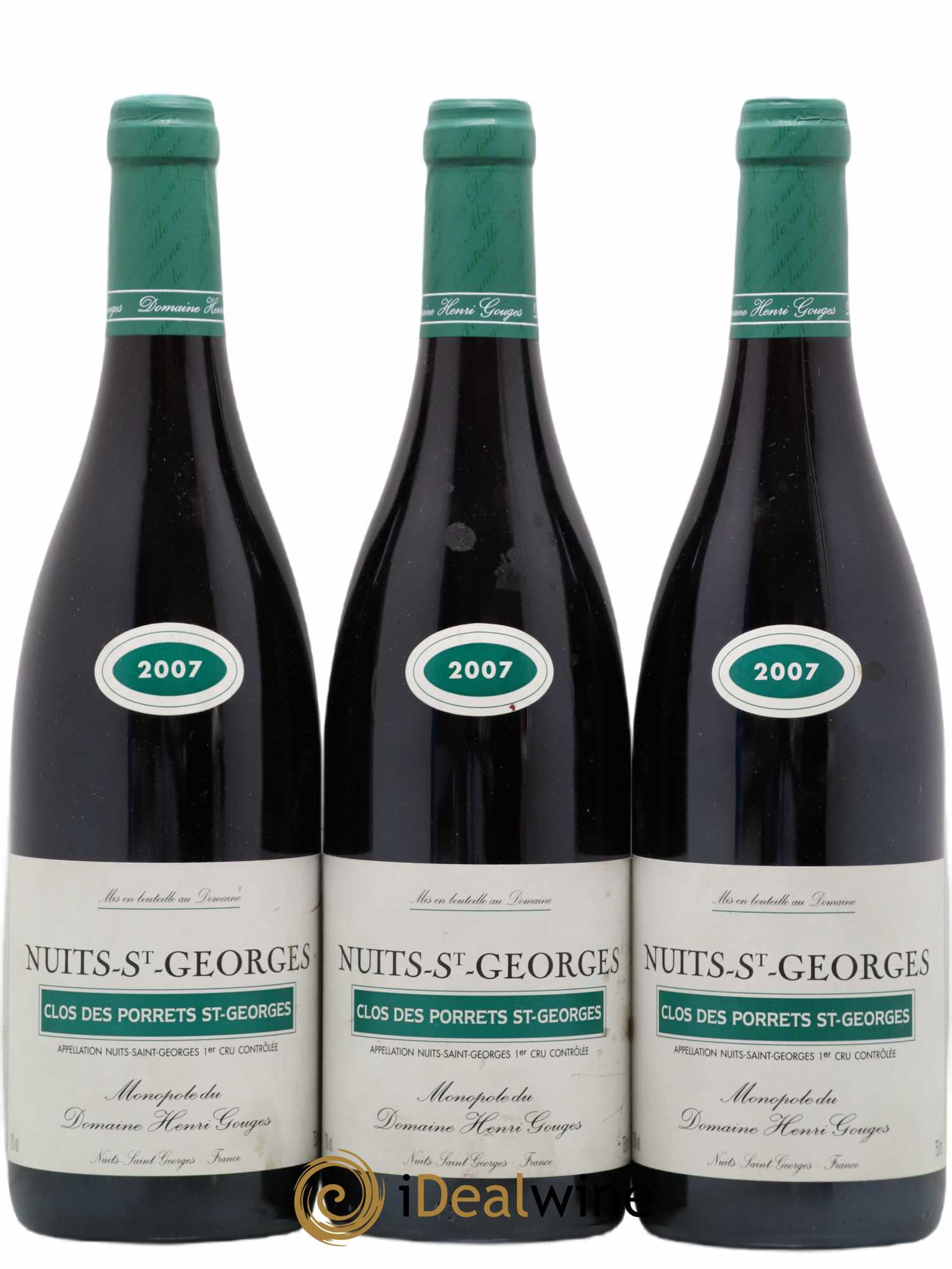 Nuits-Saint-Georges 1er Cru Clos des Porrets St Georges Henri Gouges 2007 - Posten von 3 Flaschen - 0