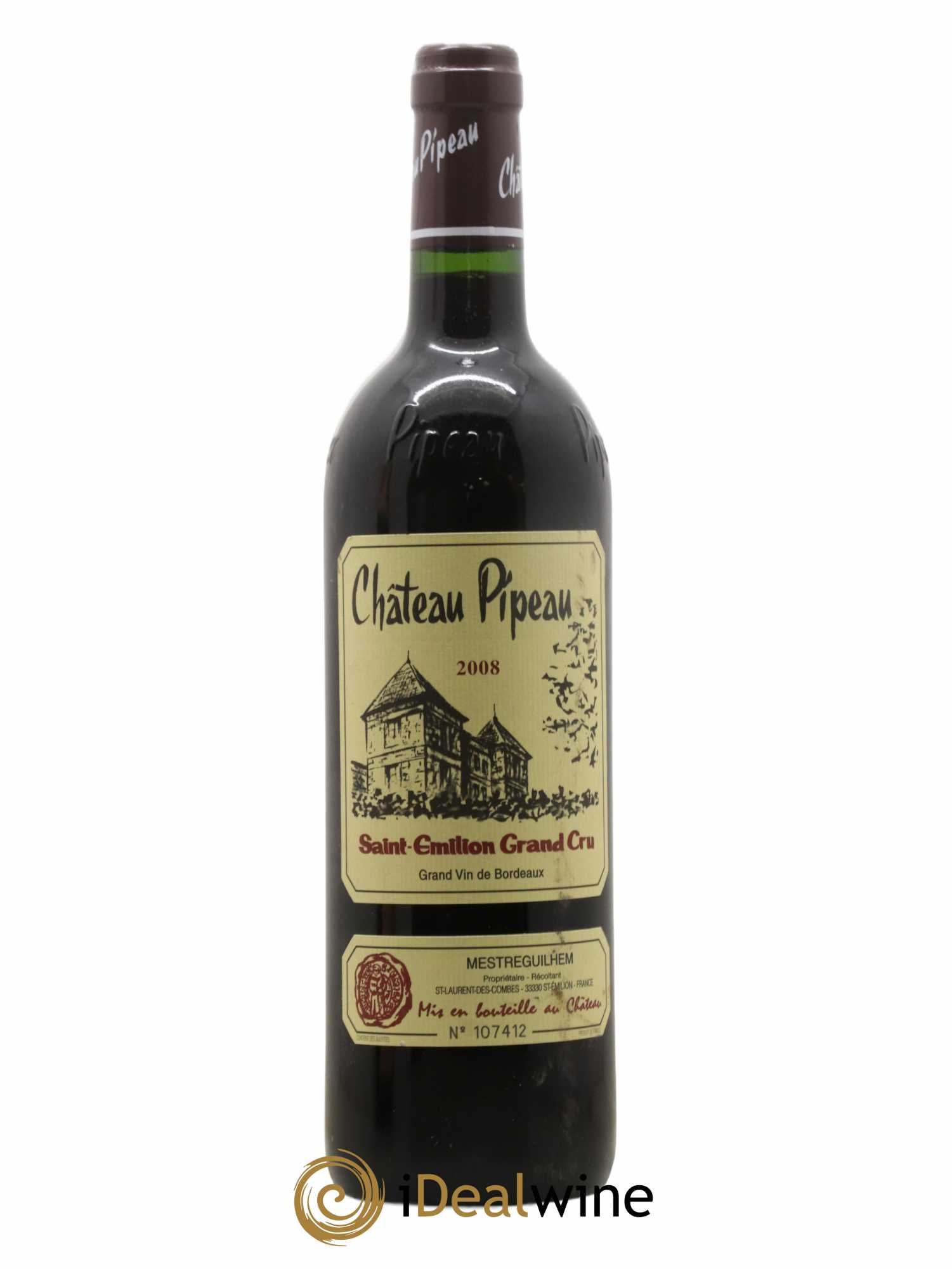 Château Pipeau 2008 - Lot de 1 bouteille - 0
