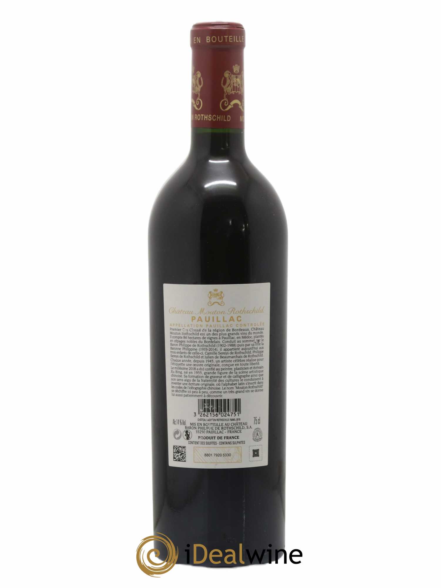 Château Mouton Rothschild 1er Grand Cru Classé 2018 - Lot de 1 bouteille - 1