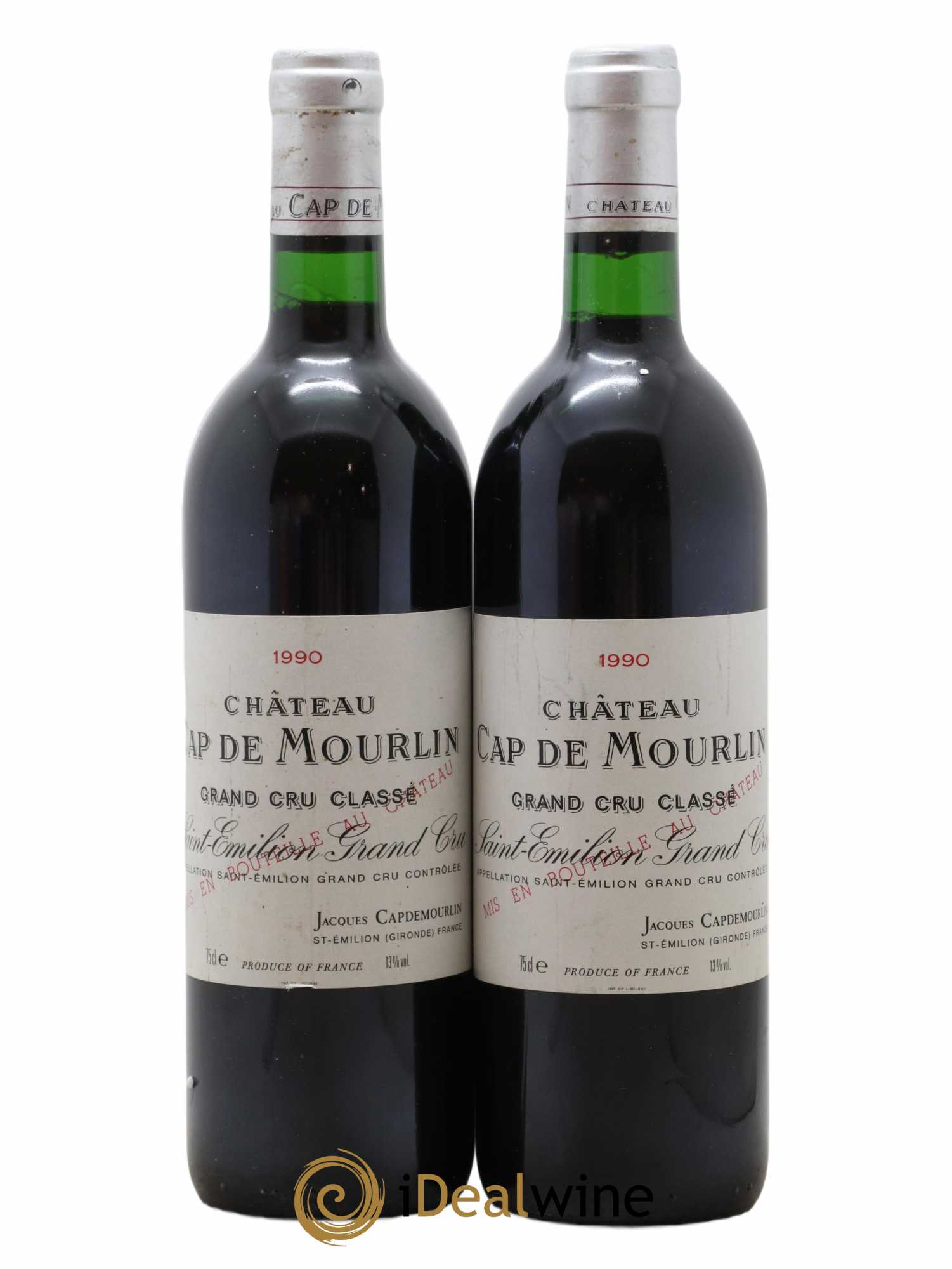 Château Cap de Mourlin Grand Cru Classé 1990 - Lot de 2 bouteilles - 0