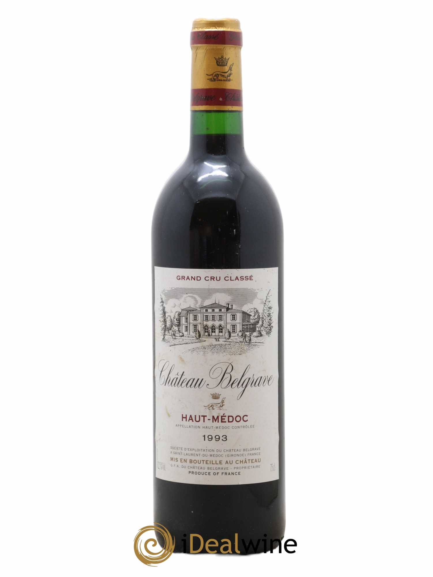 Château Belgrave 5ème Grand Cru Classé 1993 - Lot de 1 bouteille - 0