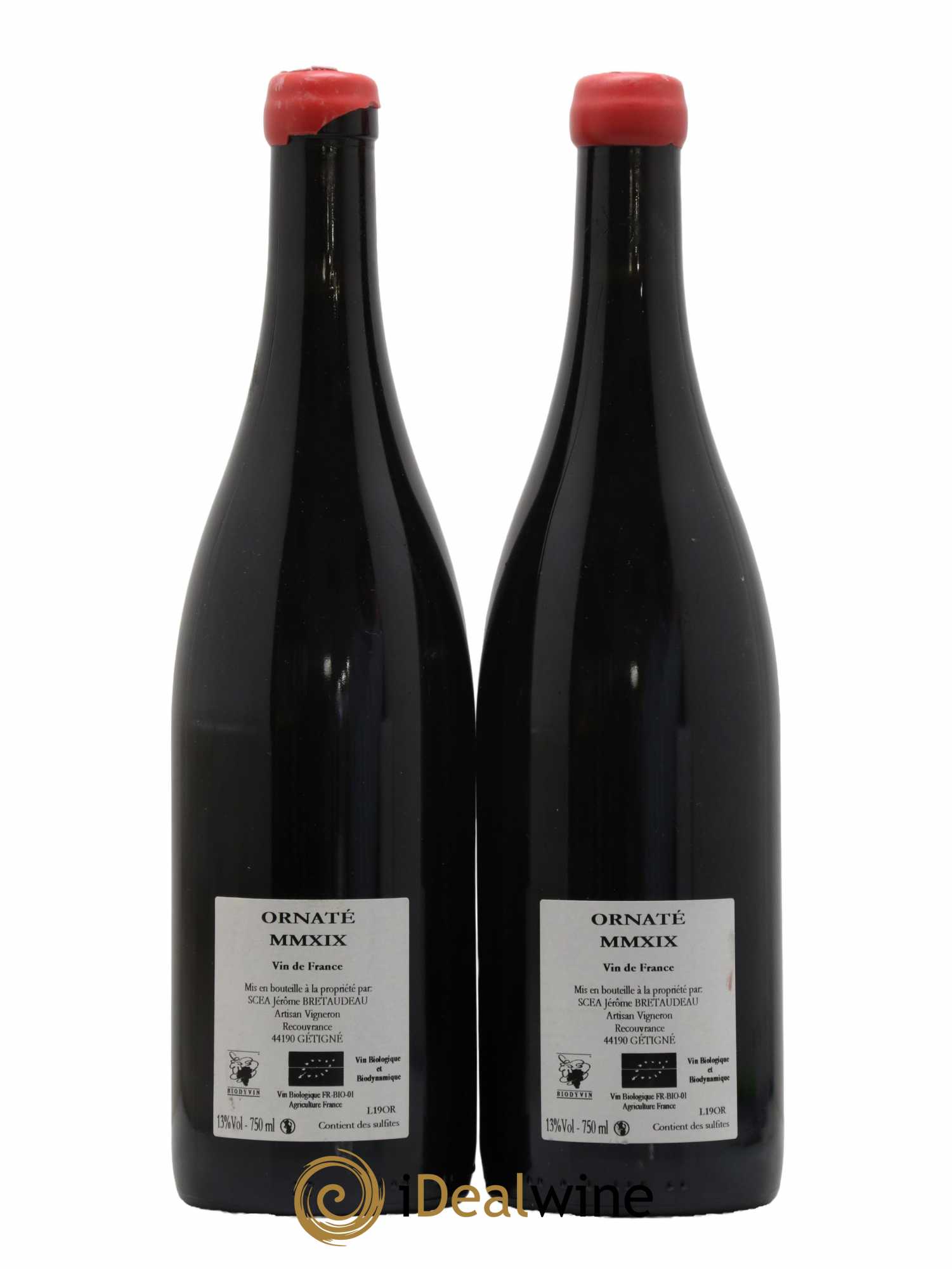 Vin de France Merlot Ornaté Jérôme Bretaudeau - Domaine de Bellevue 2019 - Lot de 2 bouteilles - 1