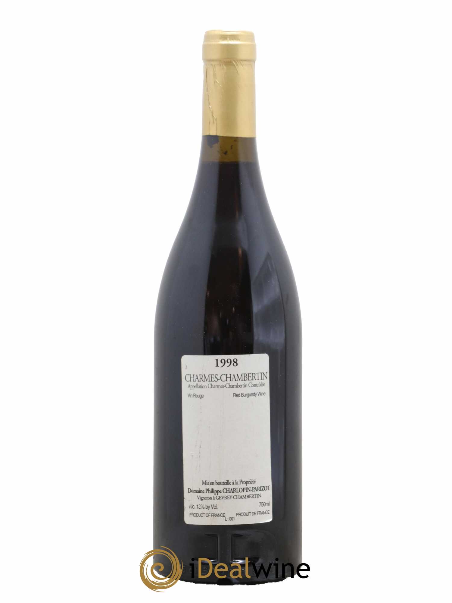 Charmes-Chambertin Grand Cru Charlopin-Parizot 1998 - Lot de 1 bouteille - 1