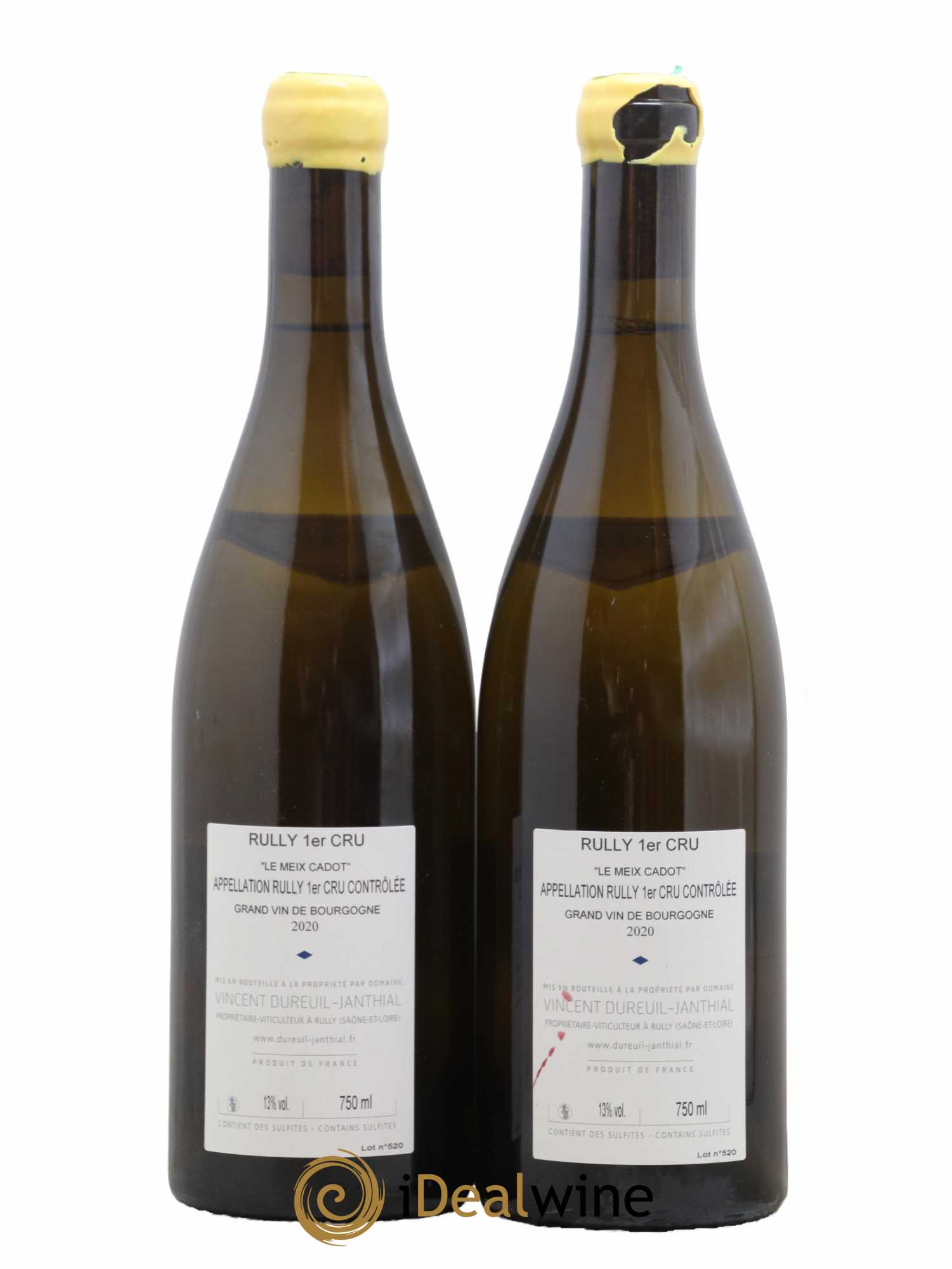 Rully 1er Cru Le Meix Cadot Vincent Dureuil-Janthial 2020 - Lot de 2 bouteilles - 1