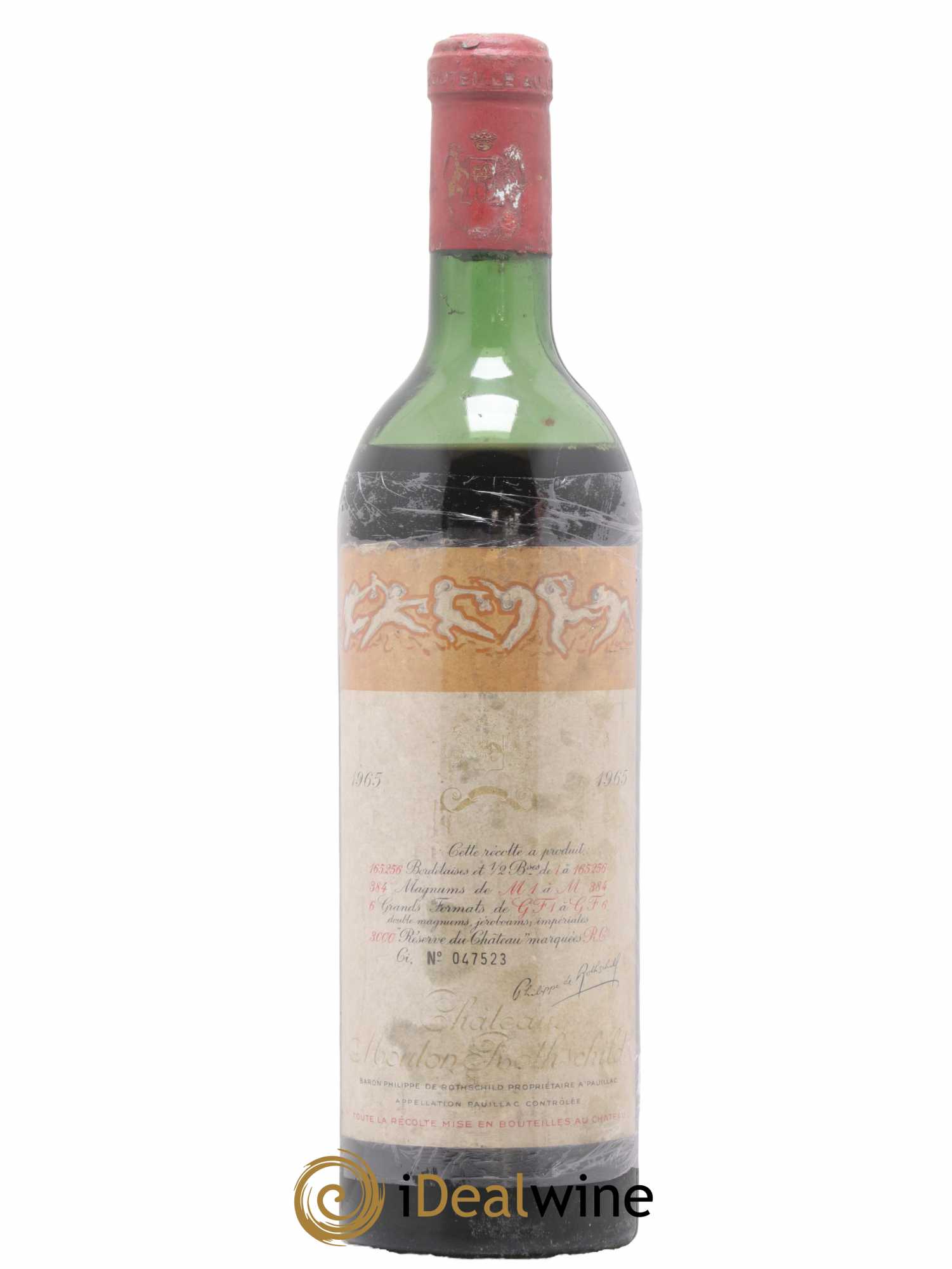 Château Mouton Rothschild 1er Grand Cru Classé 1965 - Lot de 1 bouteille - 0