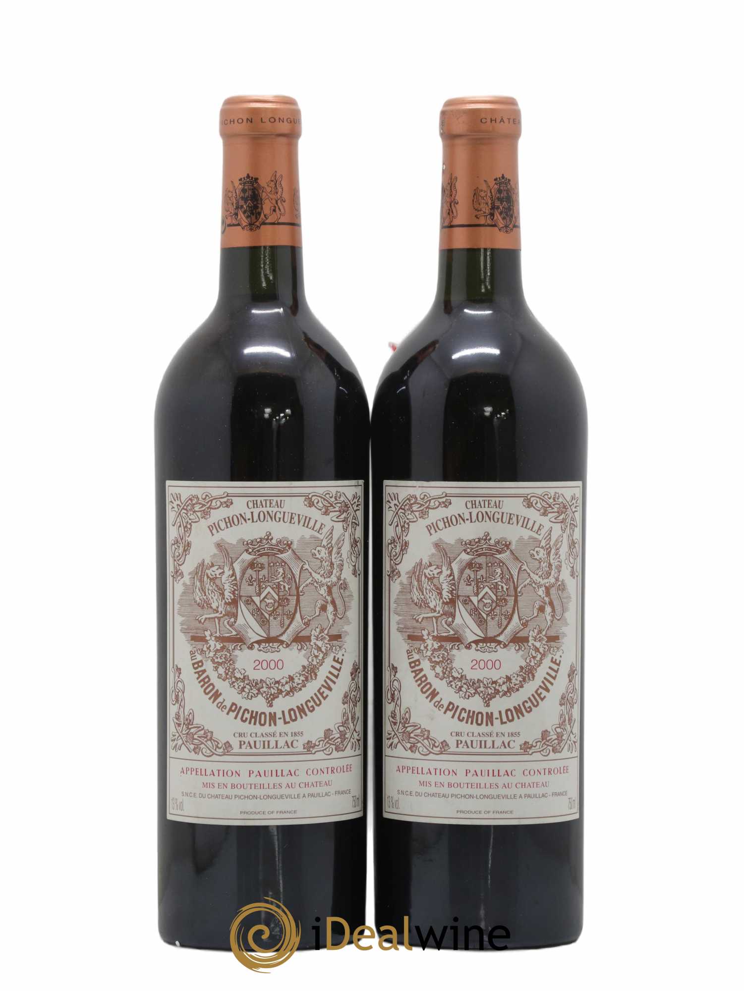 Pichon Longueville Baron 2ème Grand Cru Classé 2000 - Lot de 2 bouteilles - 0