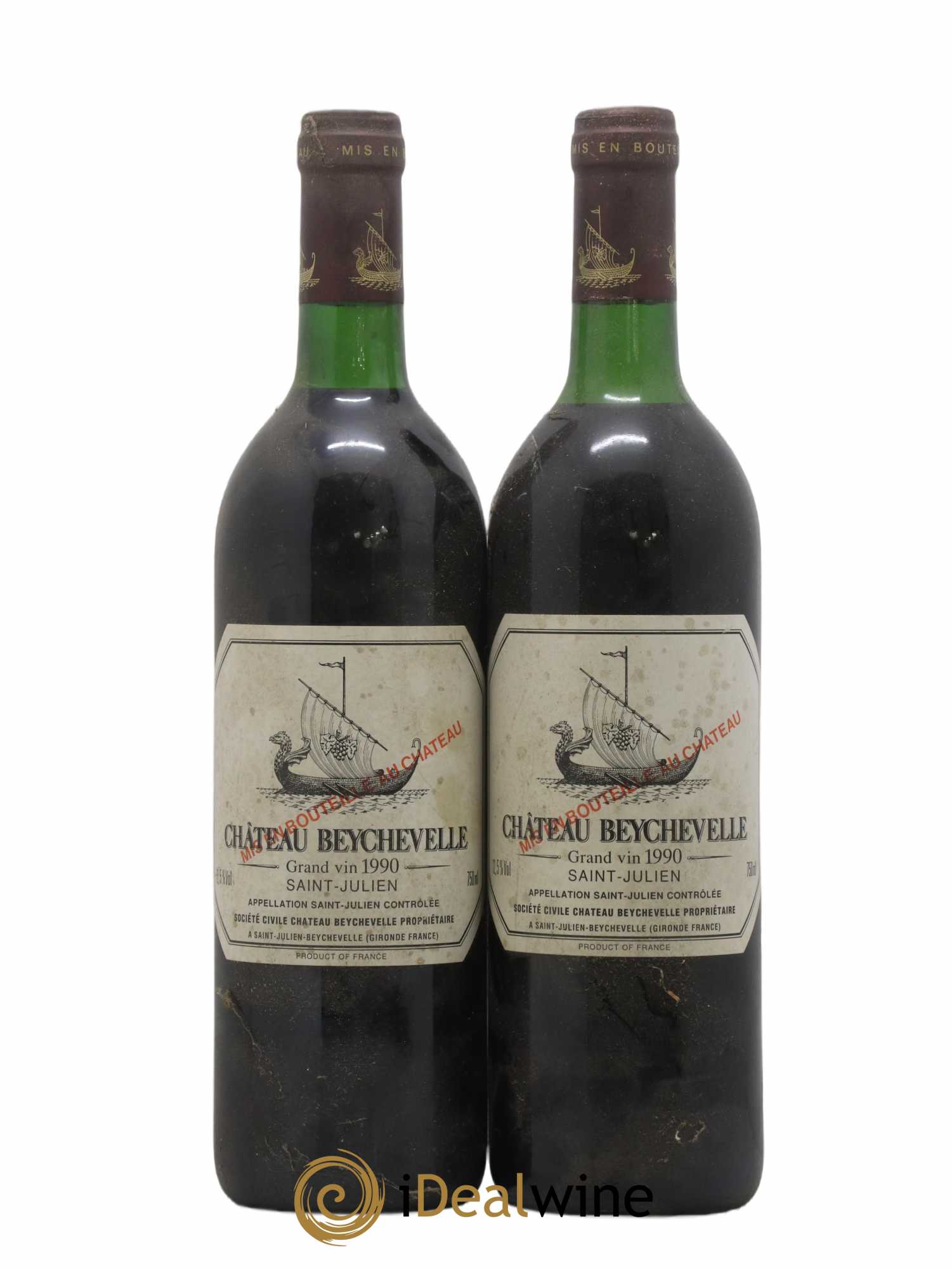 Château Beychevelle 4ème Grand Cru Classé 1990 - Lot de 2 bouteilles - 0