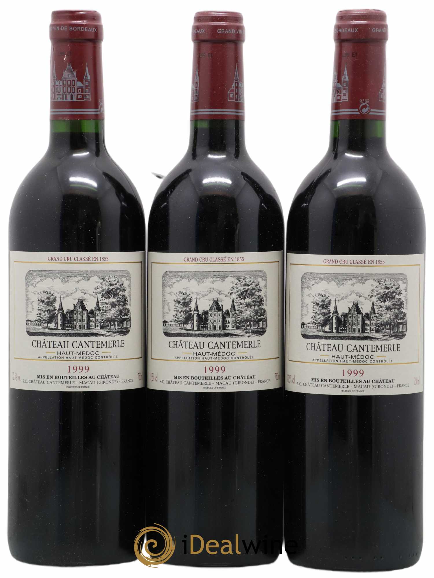 Château Cantemerle 5ème Grand Cru Classé 1999 - Lot de 3 bouteilles - 0