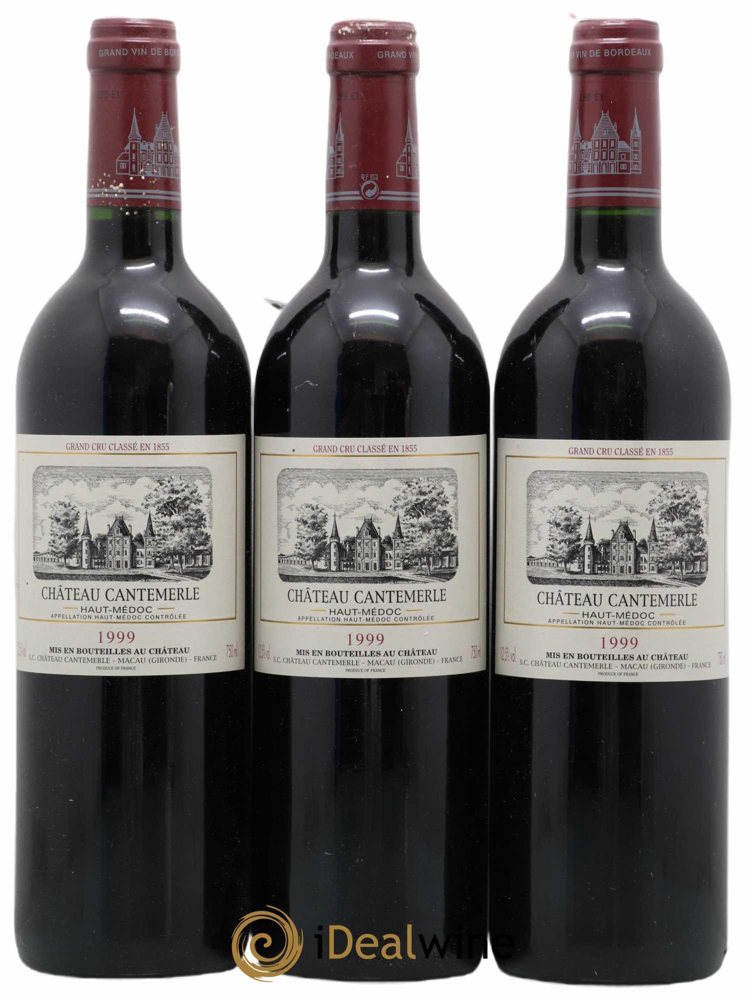 Château Cantemerle 5ème Grand Cru Classé 1999 - Lot de 3 bouteilles - 0