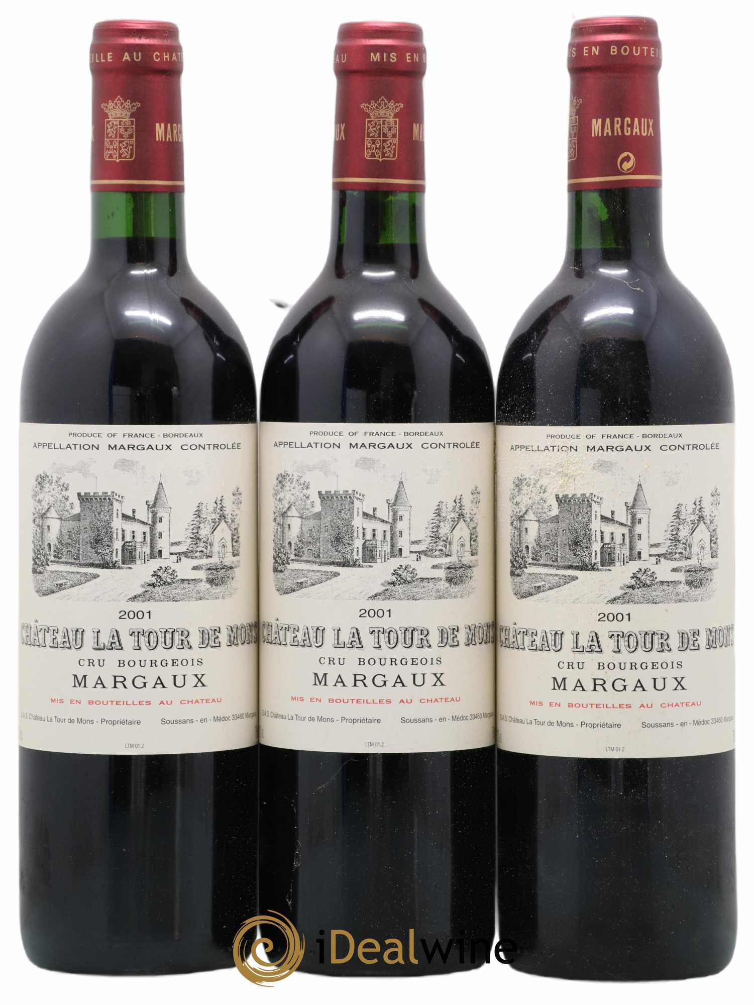 Château la Tour de Mons Cru Bourgeois 2001 - Lot de 12 bouteilles - 1