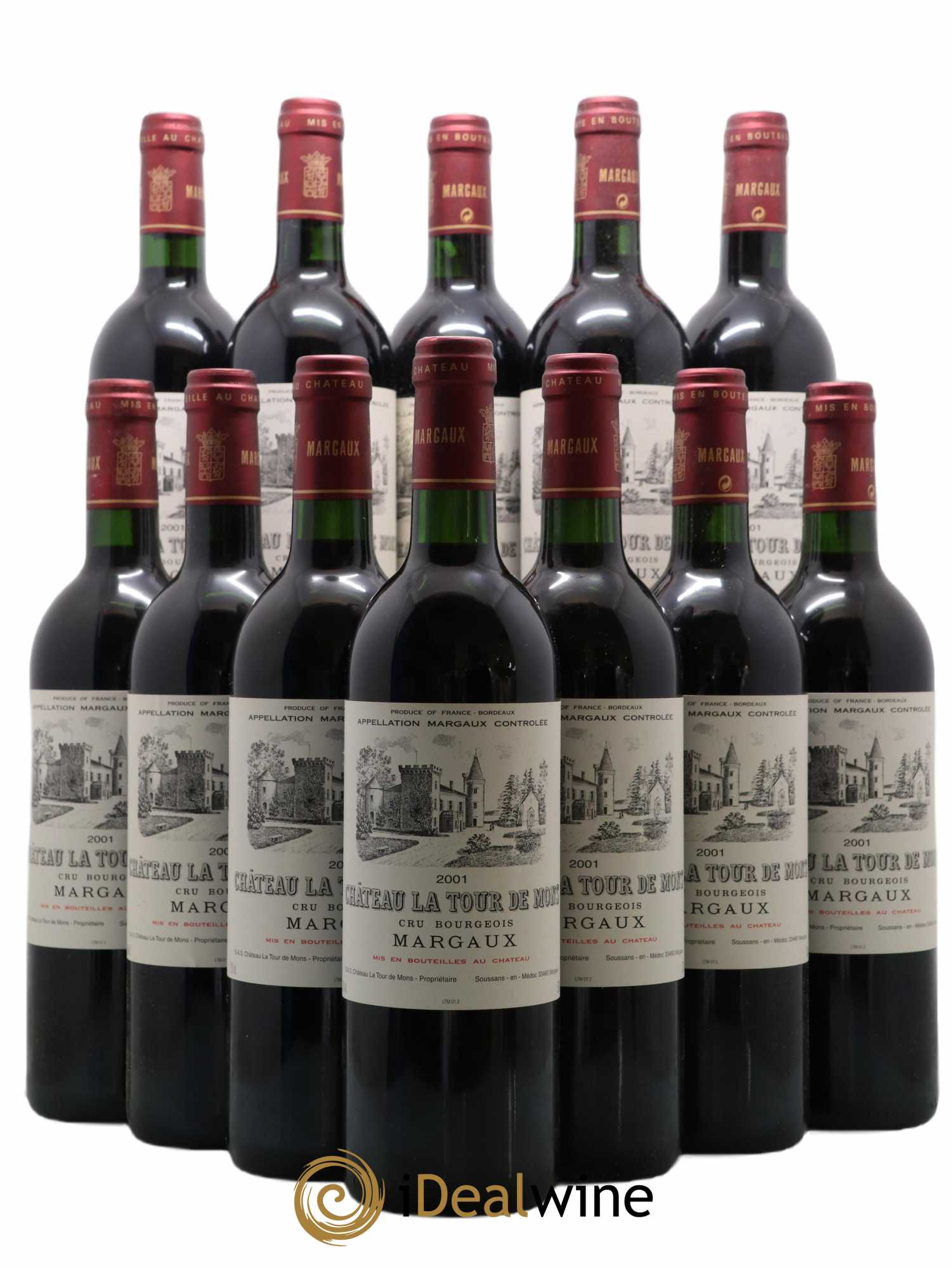 Château la Tour de Mons Cru Bourgeois 2001 - Lot de 12 bouteilles - 0