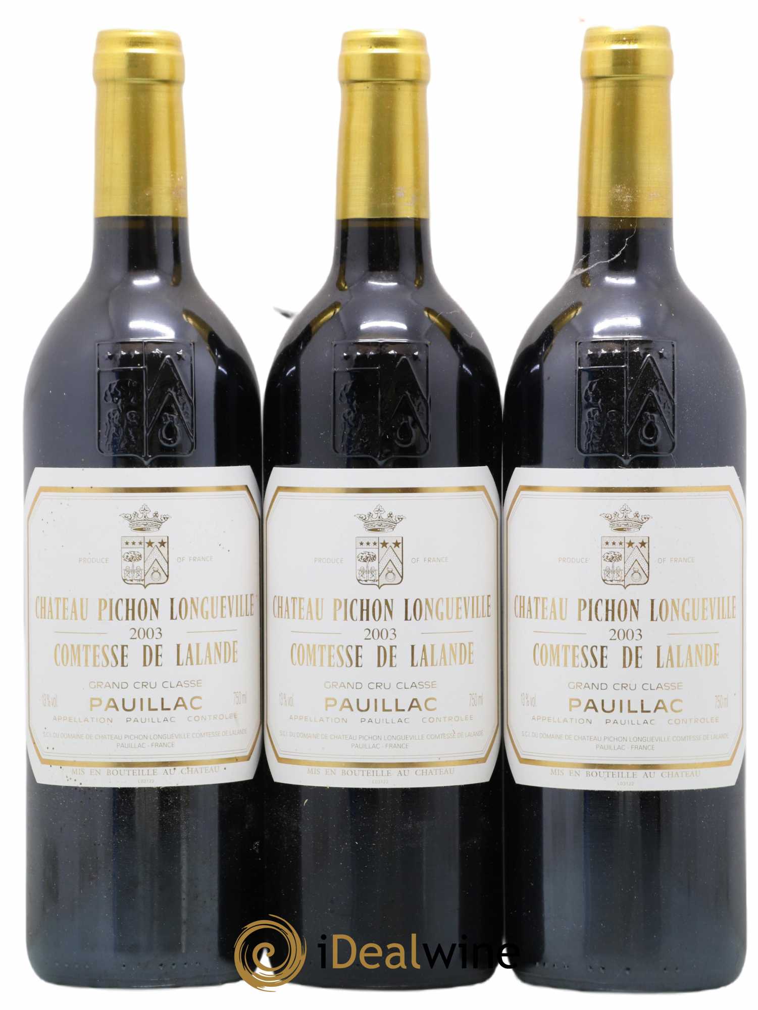 Château Pichon Longueville Comtesse de Lalande 2ème Grand Cru Classé 2003 - Lot de 3 bouteilles - 0
