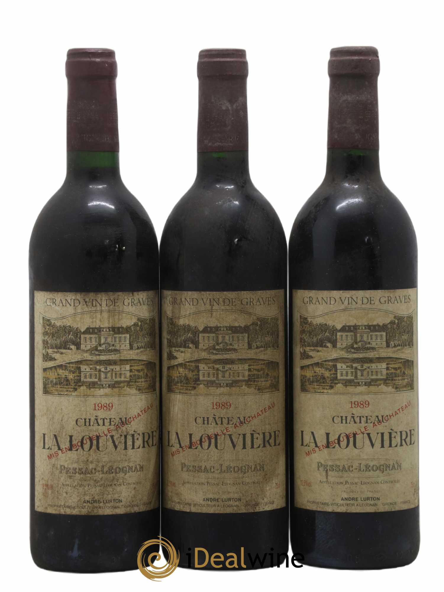 Château la Louvière 1989 - Lot de 3 bouteilles - 0