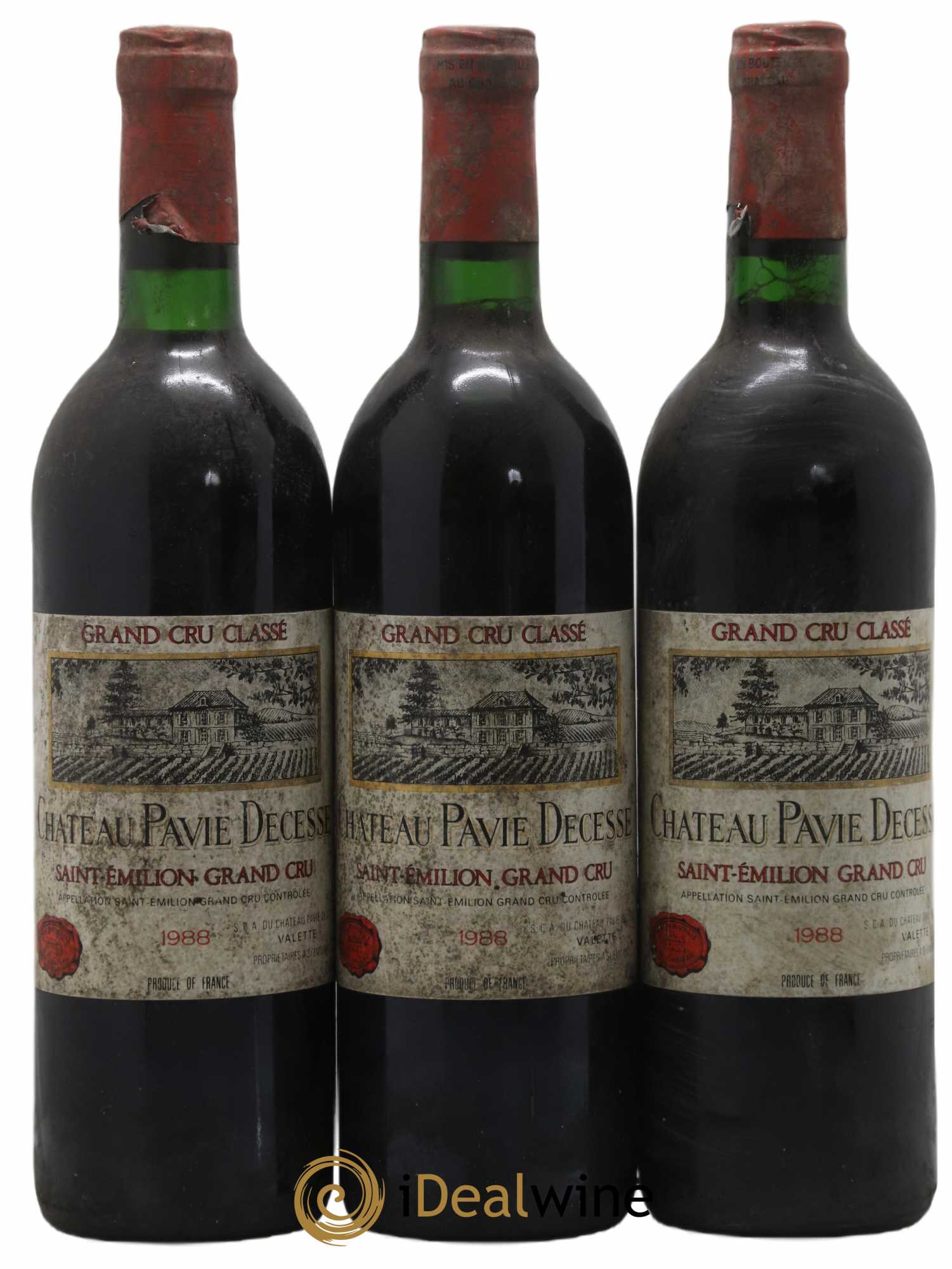 Château Pavie Decesse Grand Cru Classé 1988 - Lot de 3 bouteilles - 0