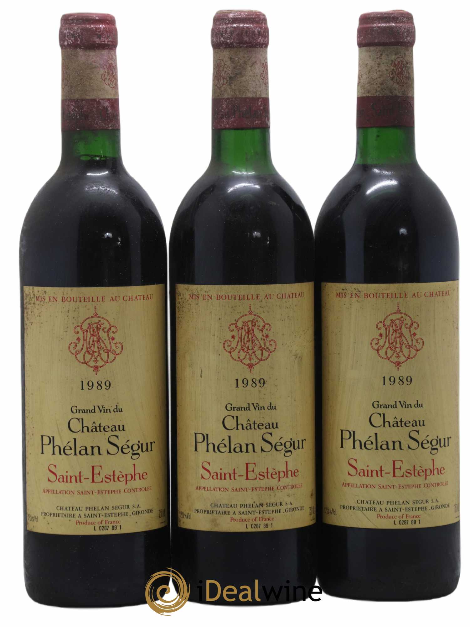 Château Phélan Ségur 1989 - Lot de 3 bouteilles - 0