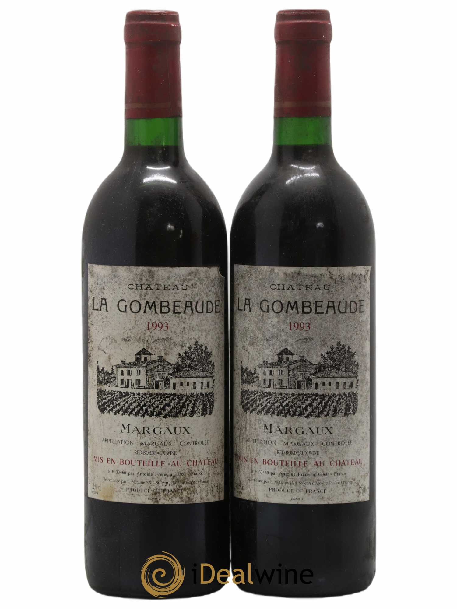 Bordeaux Margaux Chateau La Gombeaude 1993 - Lot de 2 bouteilles - 0