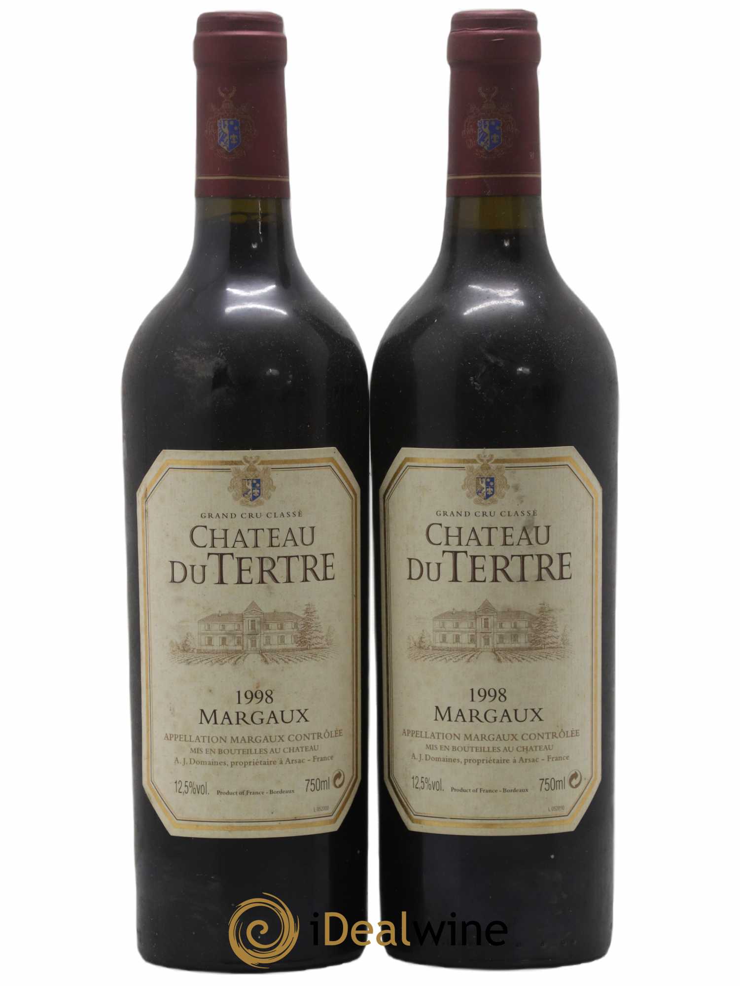 Château du Tertre 5ème Grand Cru Classé 1998 - Lot de 2 bouteilles - 0