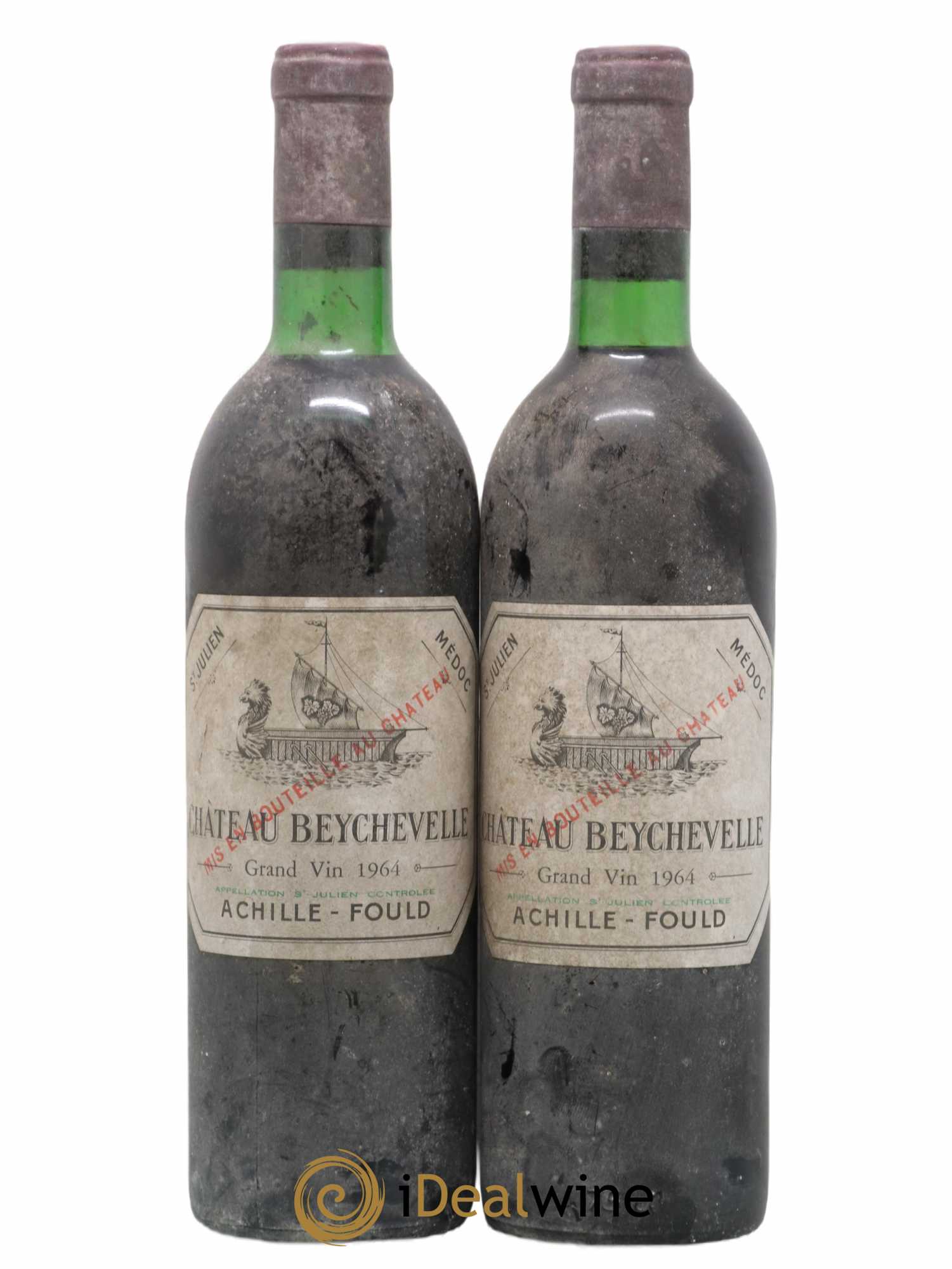 Château Beychevelle 4ème Grand Cru Classé 1964 - Lot de 2 bouteilles - 0