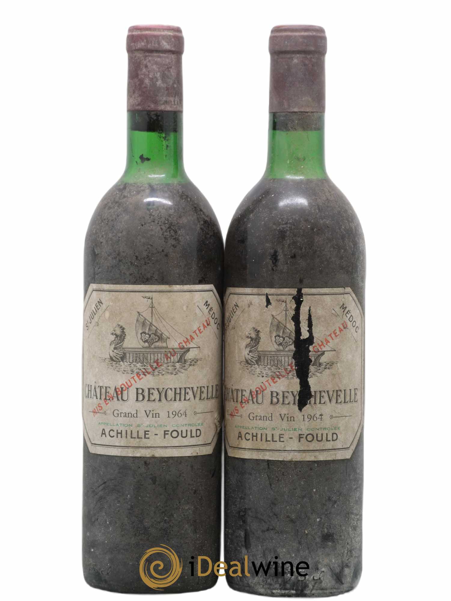 Château Beychevelle 4ème Grand Cru Classé 1964 - Lot de 2 bouteilles - 0